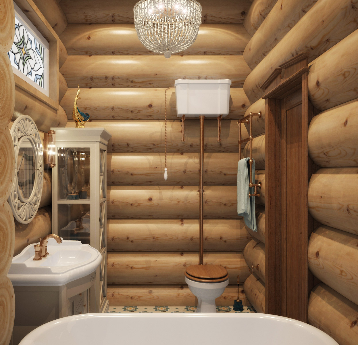 Интерьер деревянного дома-7