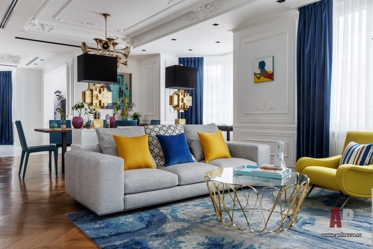 3室法式经典风彩色点缀公寓室内设计丨俄罗斯莫斯科丨Сальберг Вачнадзе Оксана-15