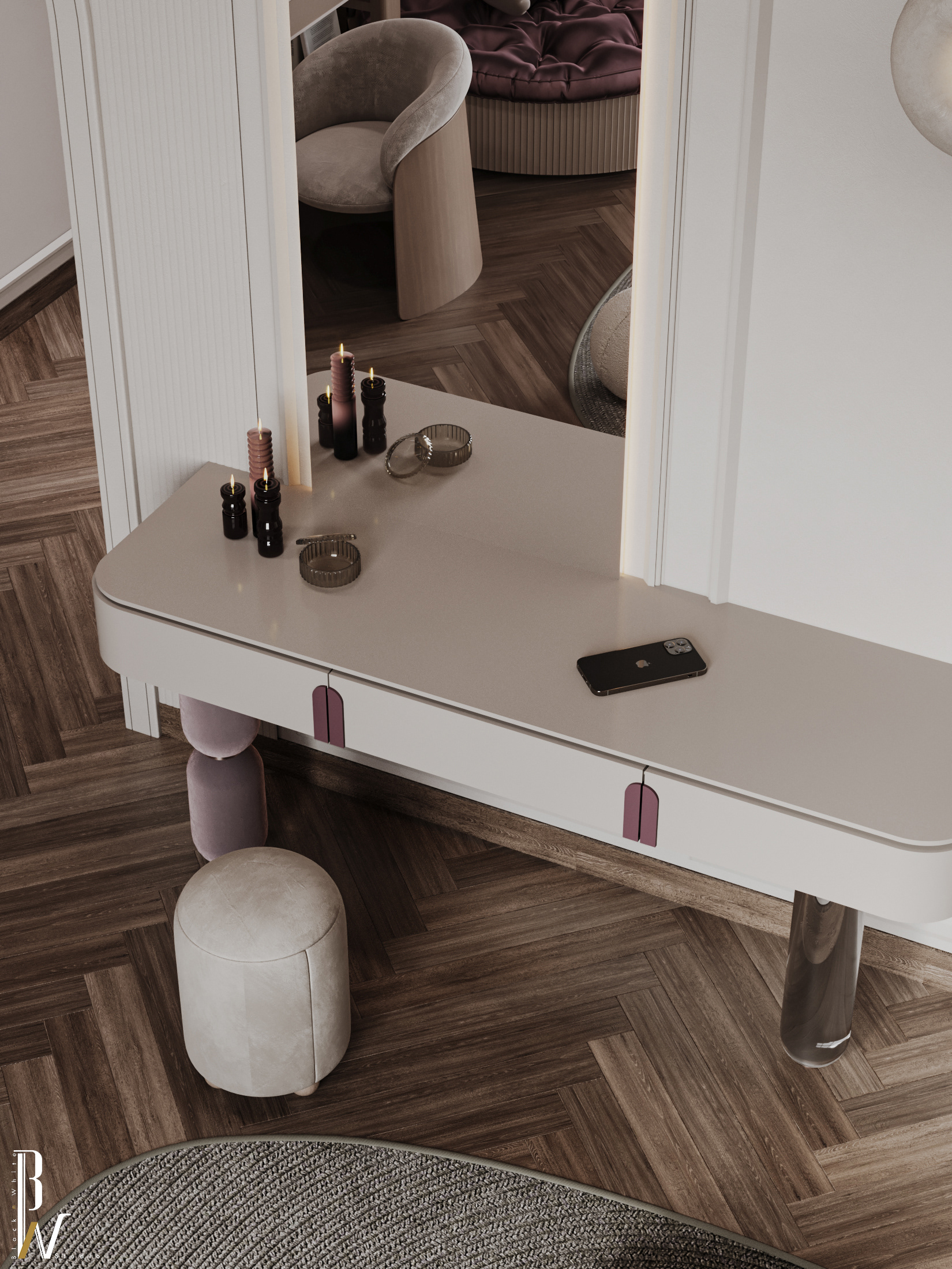 女孩卧室设计丨Black N White-8