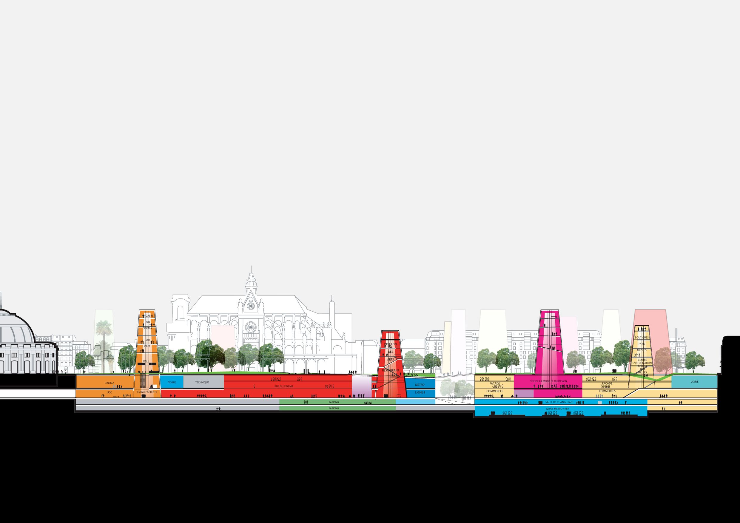 巴黎 Les Halles 重建 | 现代城市规划的矛盾与反思-9