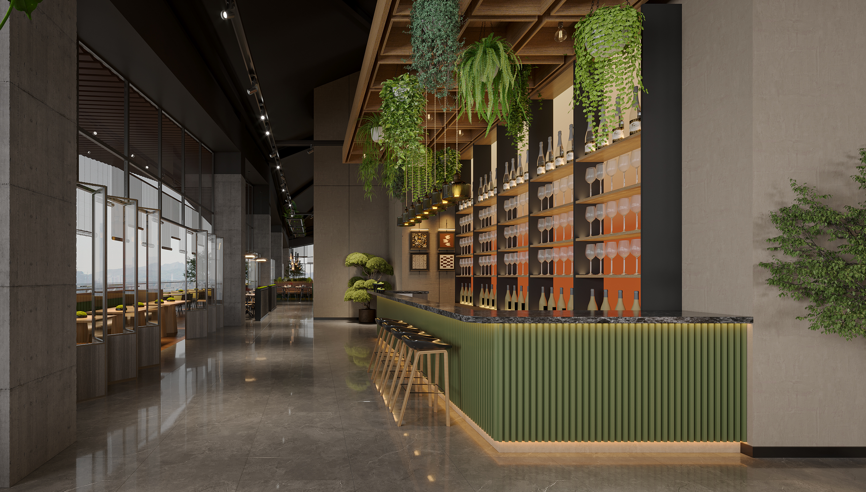 餐厅 （新中式跟工业风）混合-9