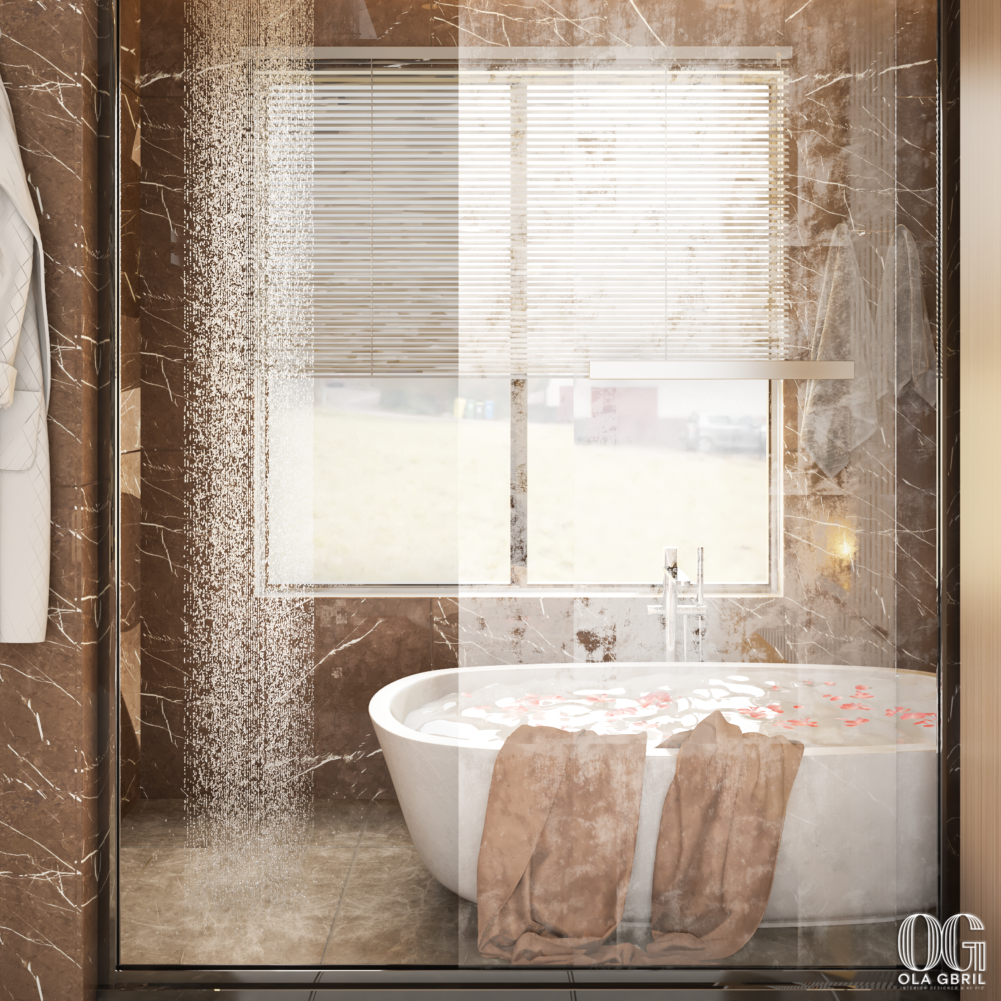 Luxury Bathroom Interior Design | Warm Modern Style-11