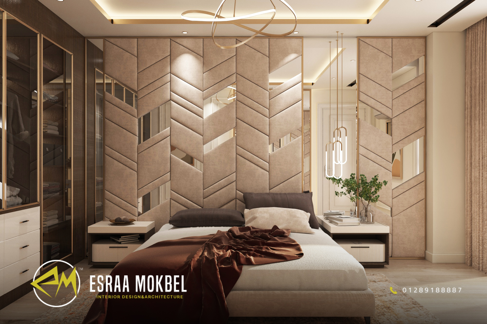 当代主卧室设计丨Esraa Mokbel 室内设计与建筑办公室-10