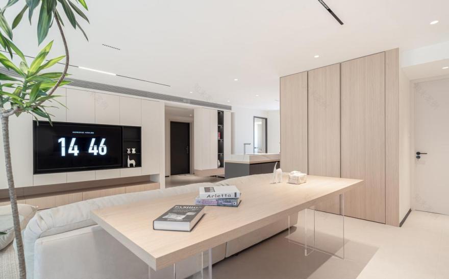 苏州绿地半岛极简奶油风丨中国苏州丨域空间设计-6