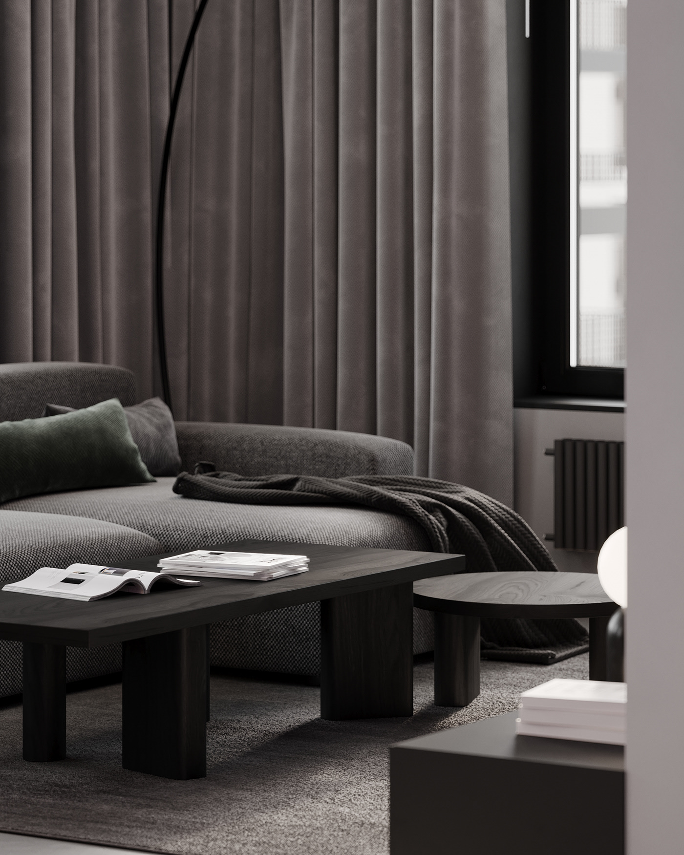 83㎡深色系小空间公寓设计-5