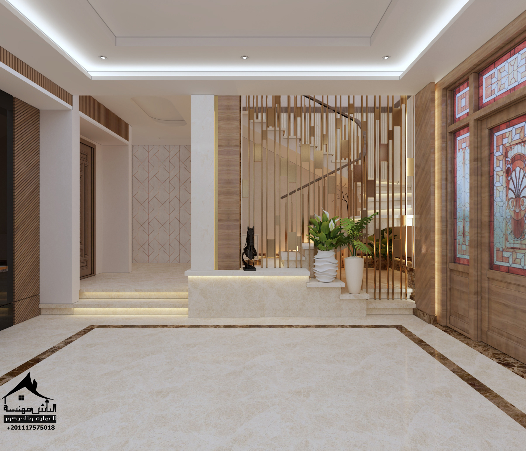 Modern Reception Hall & Stair Area Design-3