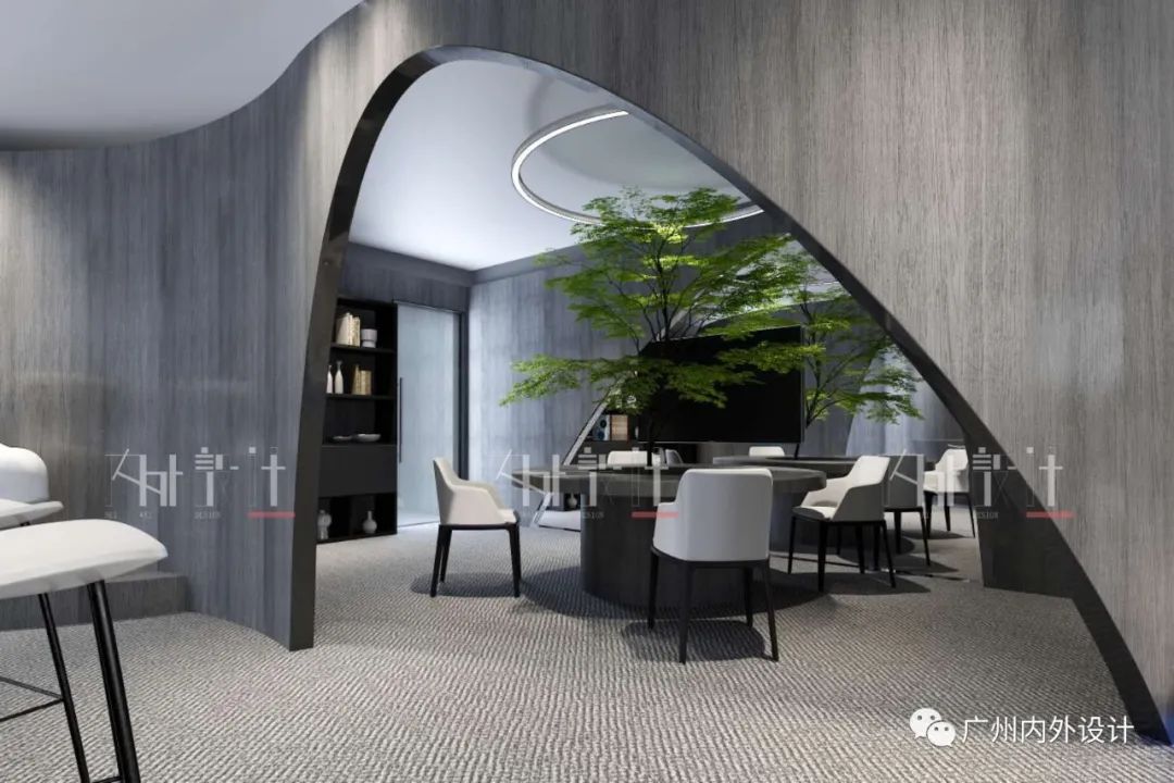珠江新城曲线空间 | 现代简约办公室设计-53