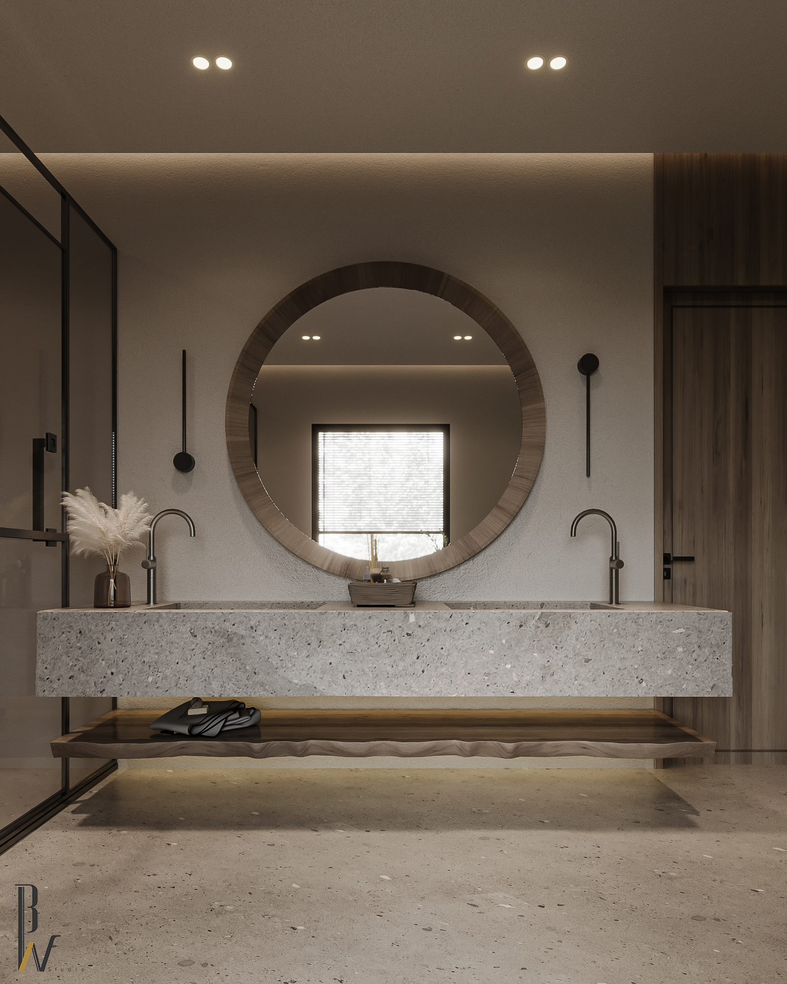 Modern 风格浴室设计丨阿联酋丨Black N White-13