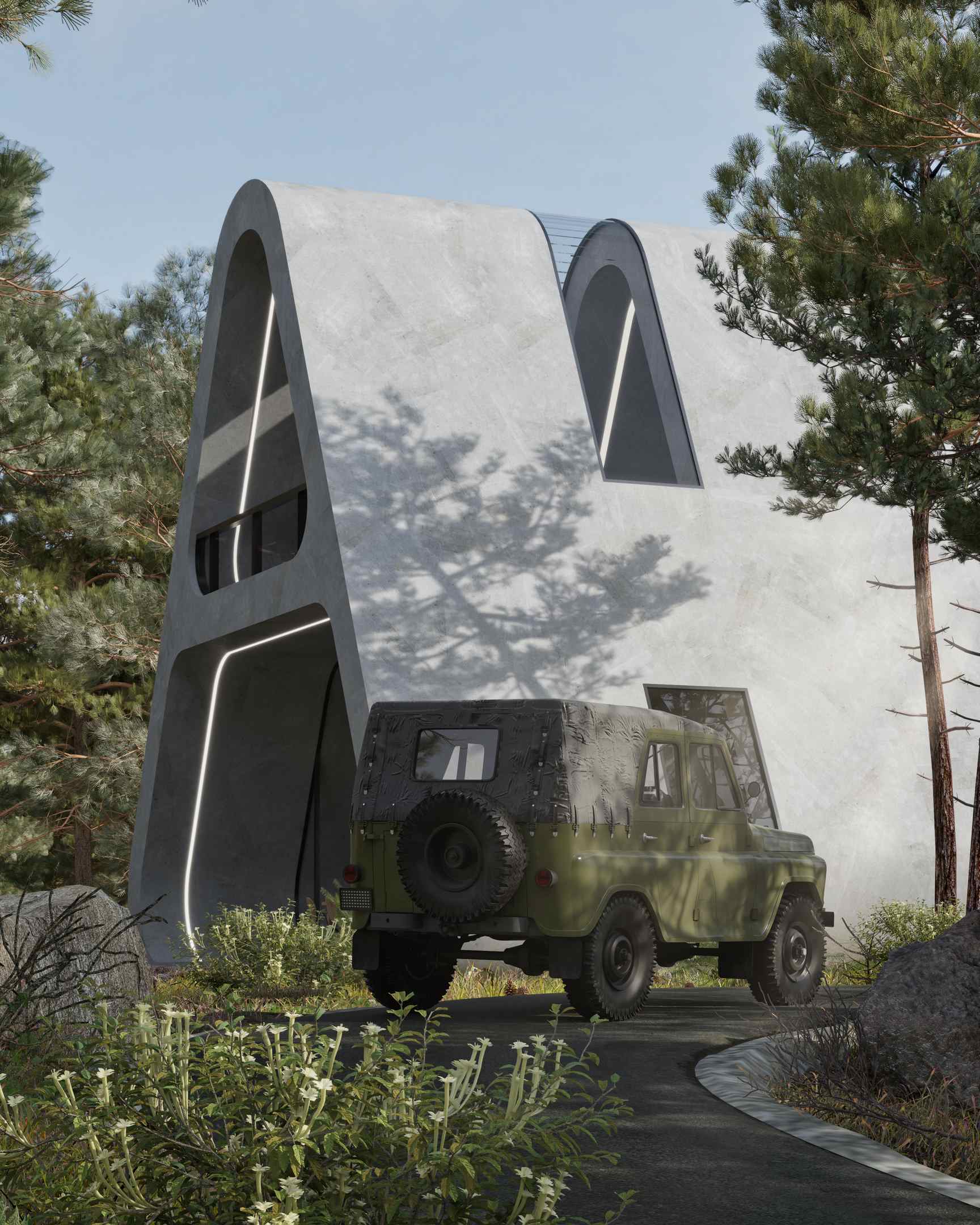 混凝土绿洲 A 形框架小屋设计丨加拿大温哥华丨Rabani Architectural Studio-9