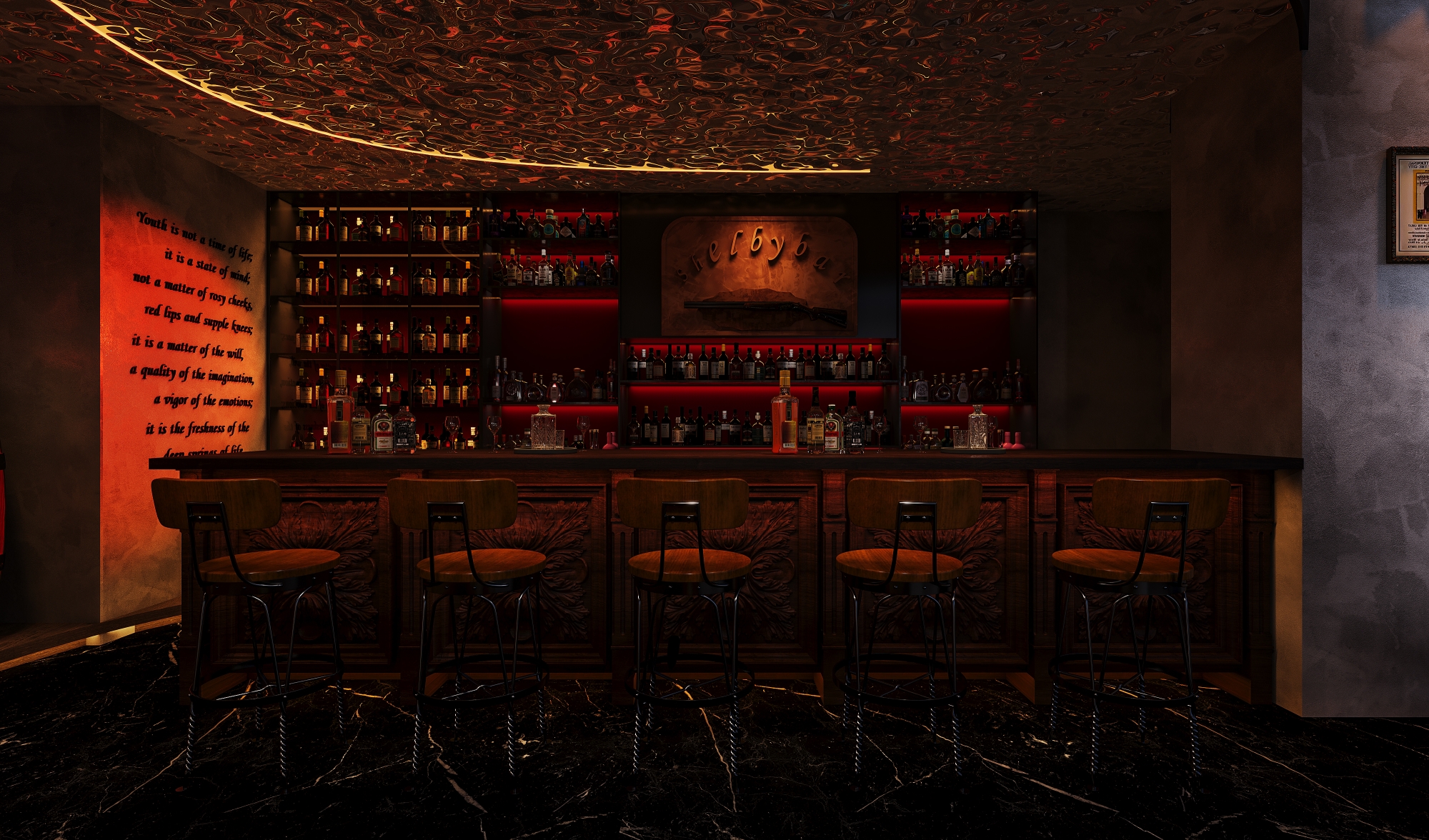 Shelby 铁与酒：暗调美式酒廊-0