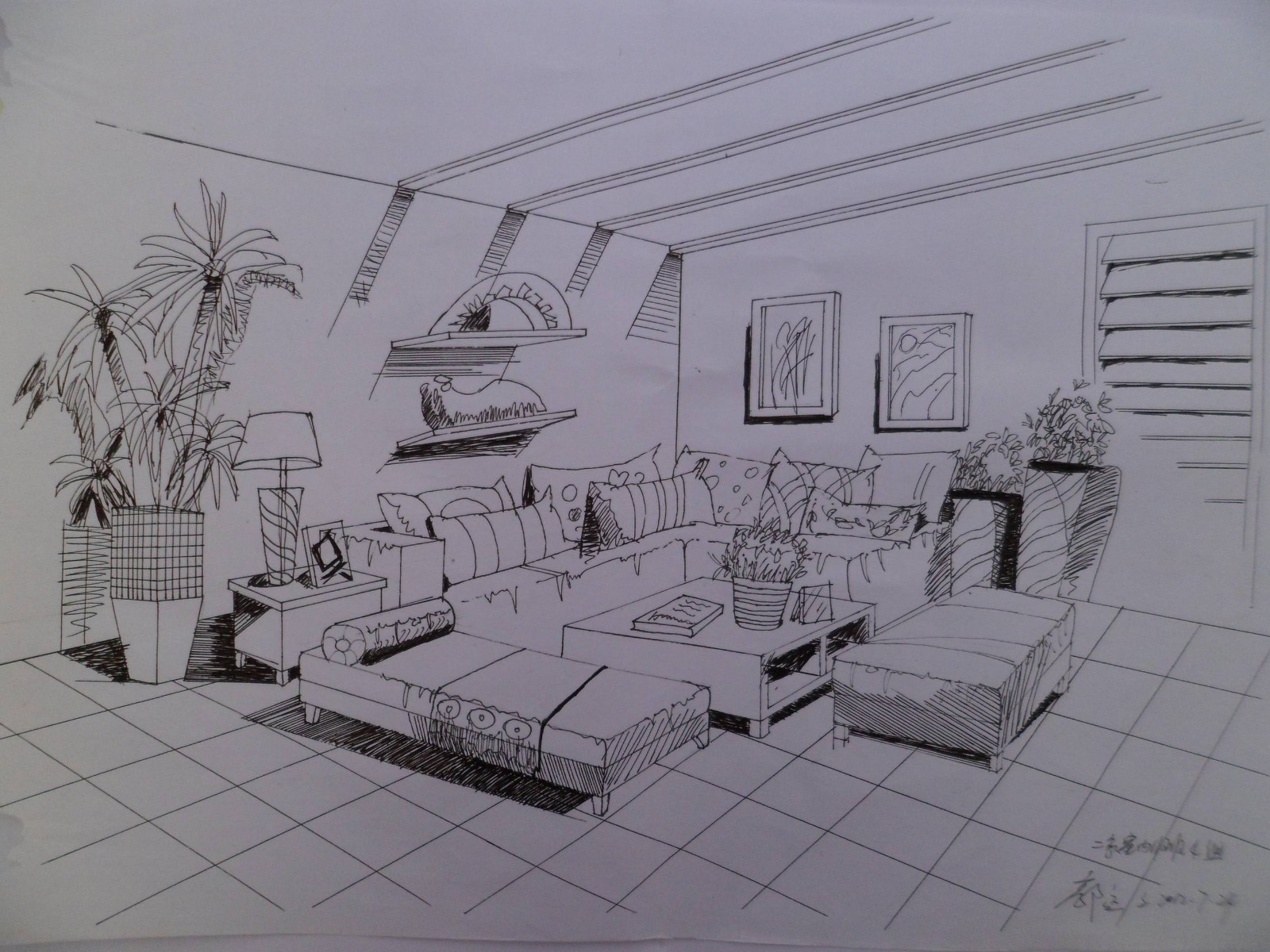 WYD+无影——几年前在特训营的手绘线稿空间-12