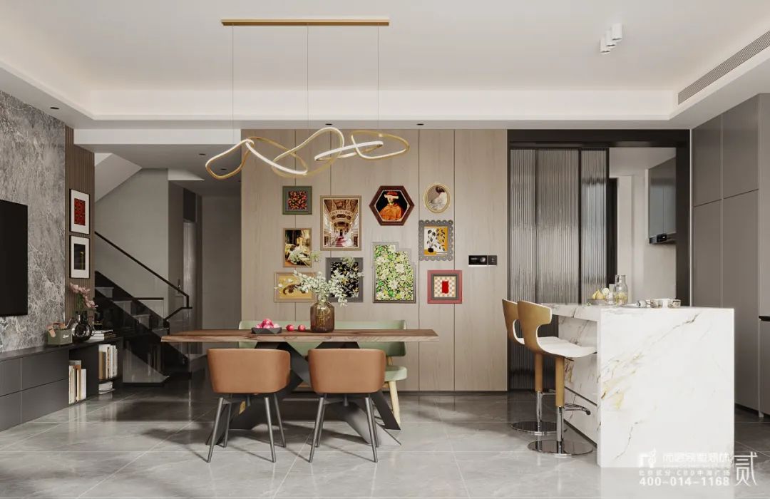 云河玉陛 x 尚层作品 | 300㎡现代简约住宅，探索生活，向心而居！-13