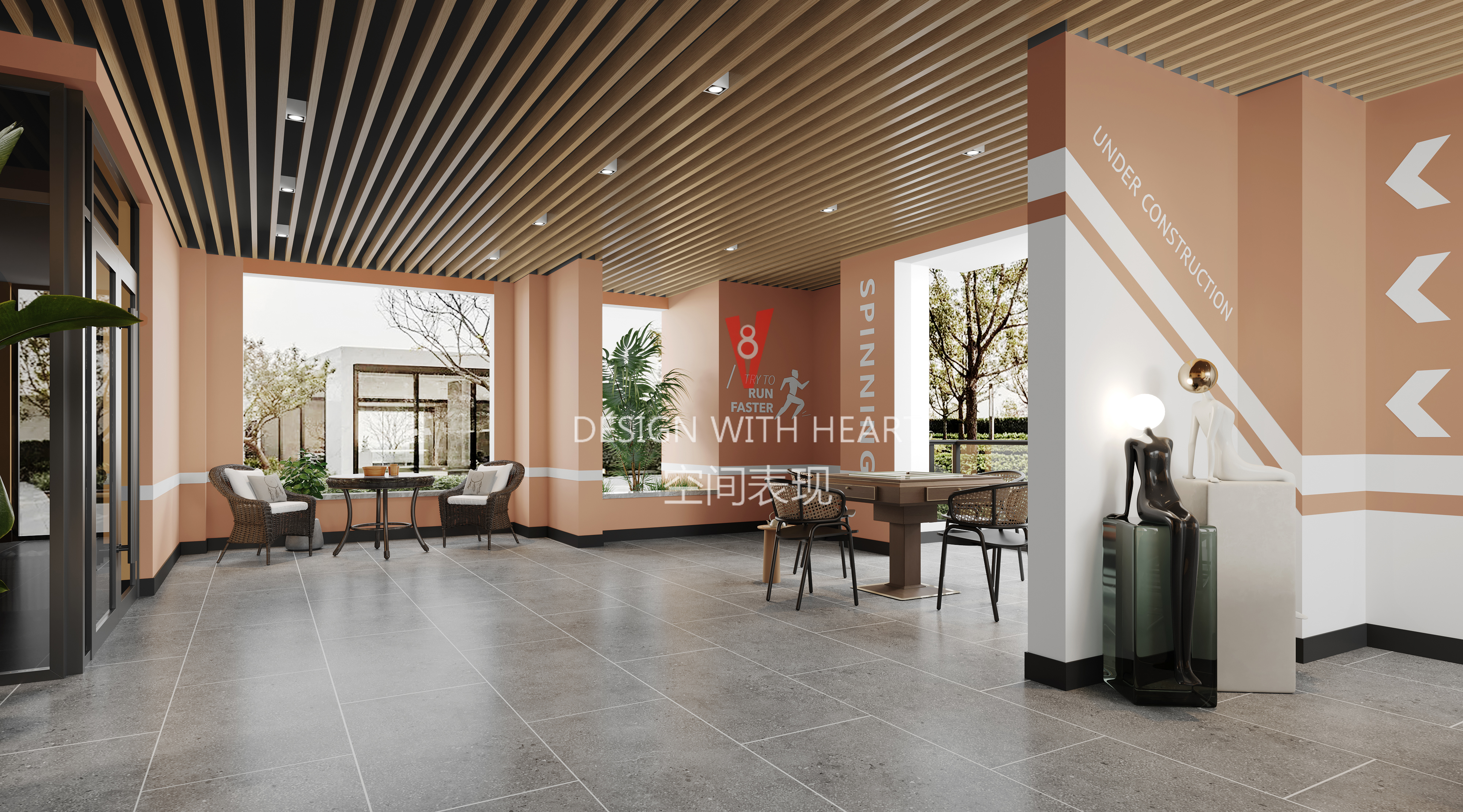 V8 空间表现 · 健身区休闲区效果图-9