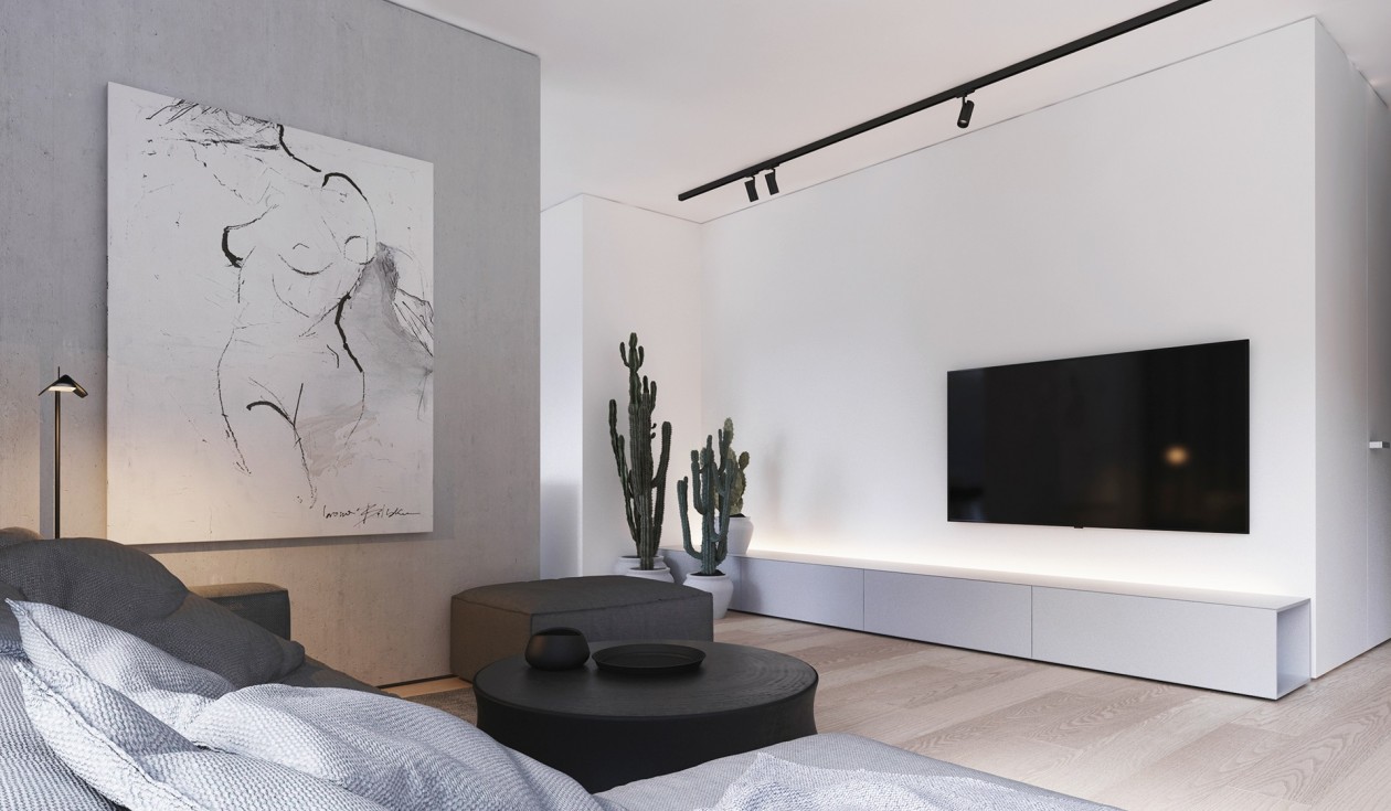 极简白+高级黑 现代极简风空间设计-2