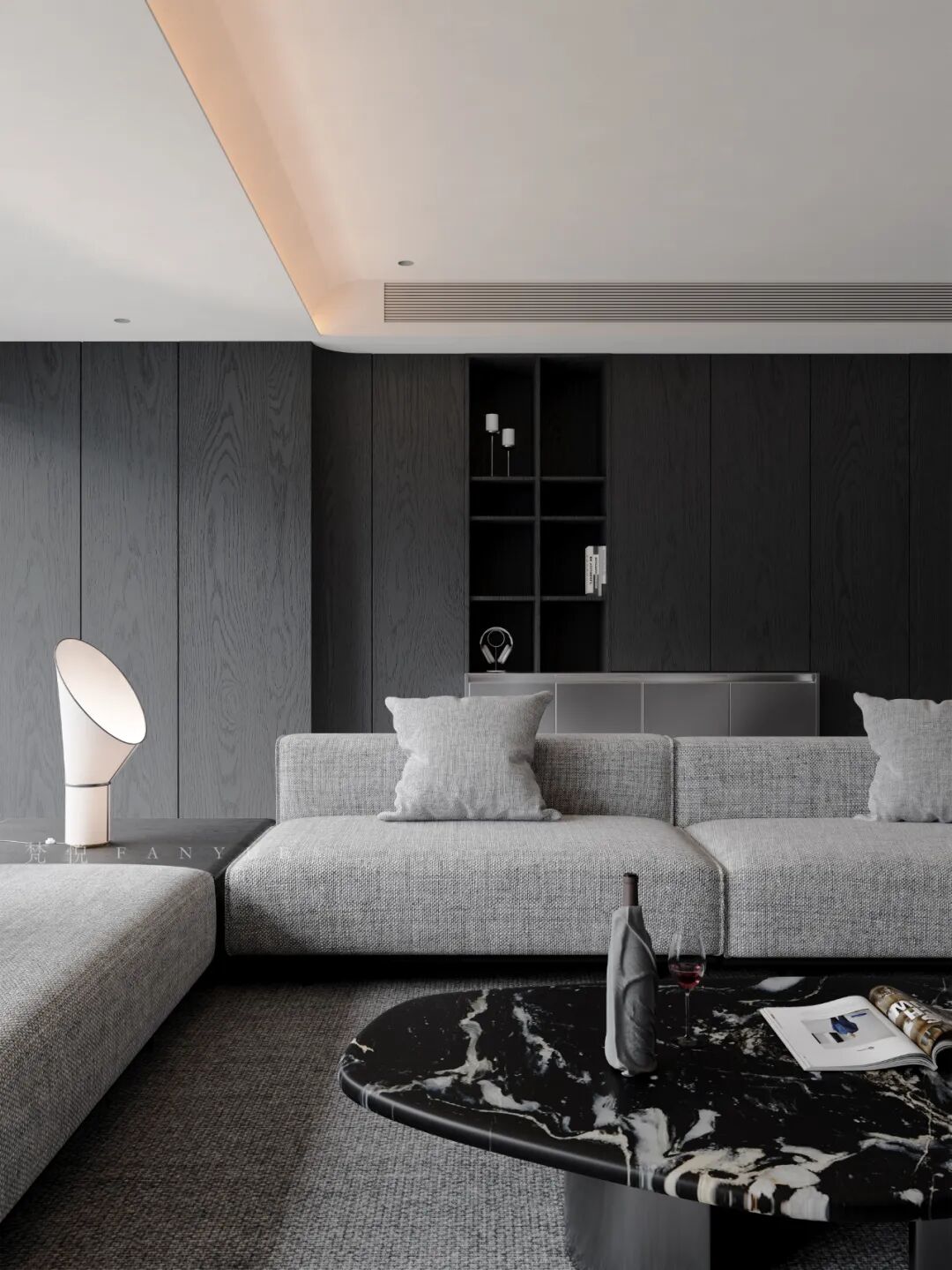 FANYUESTUDIO|江上印180㎡精装改造·现代意式黑奢婚房-28