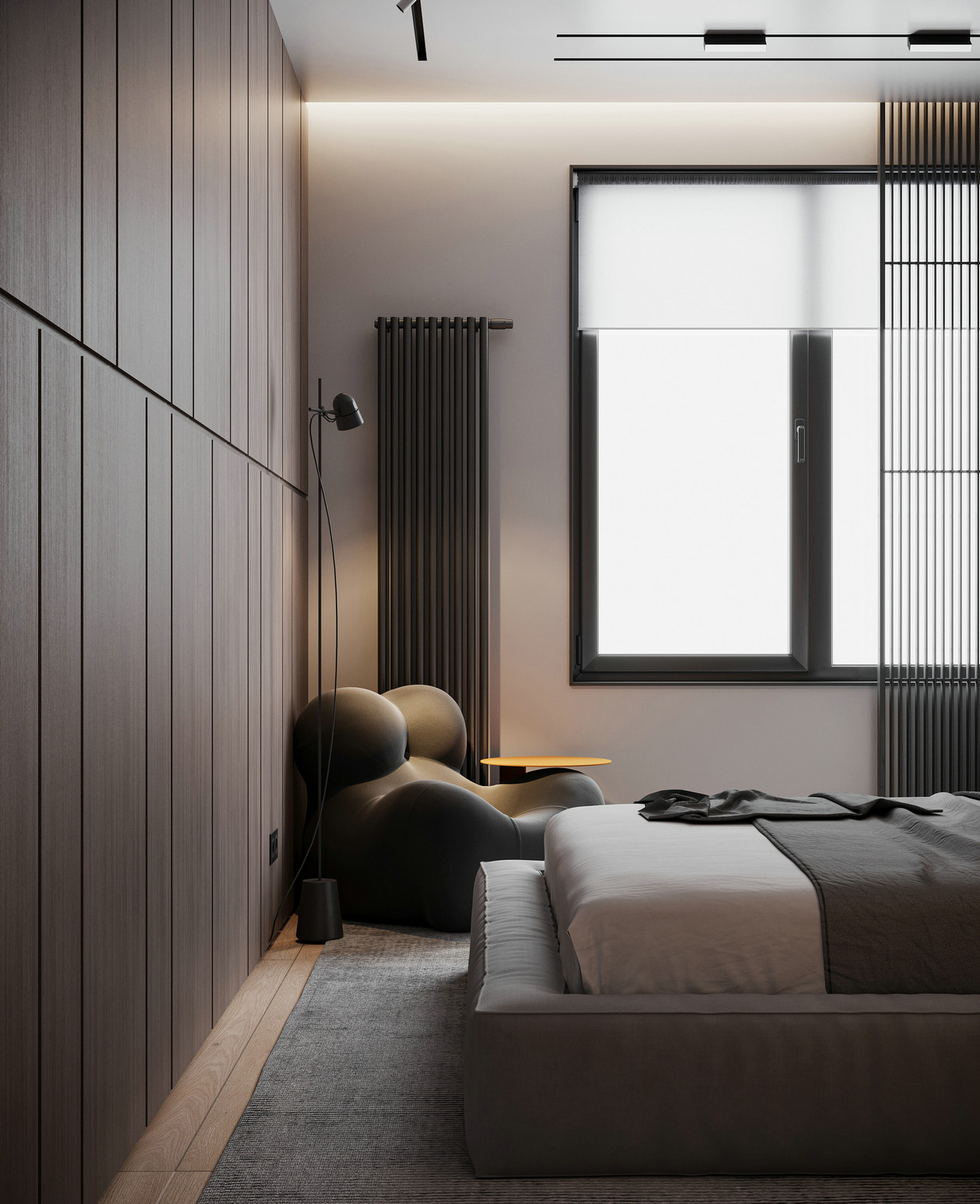 高级灰+橙色居住空间设计-13