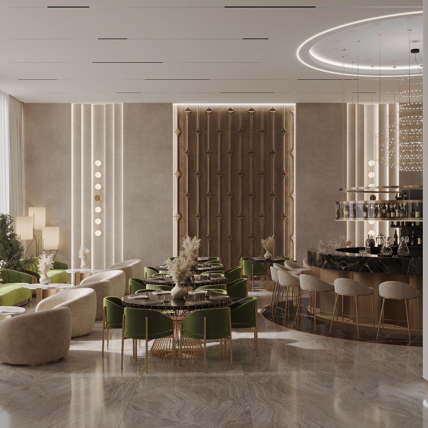 Lu·ury可能拼写有误，推测可能是Luxury ，如果是这样，整句可译为奢华酒店接待处设计 丨Nelly Manukian（为zeelproject公司设计）-4