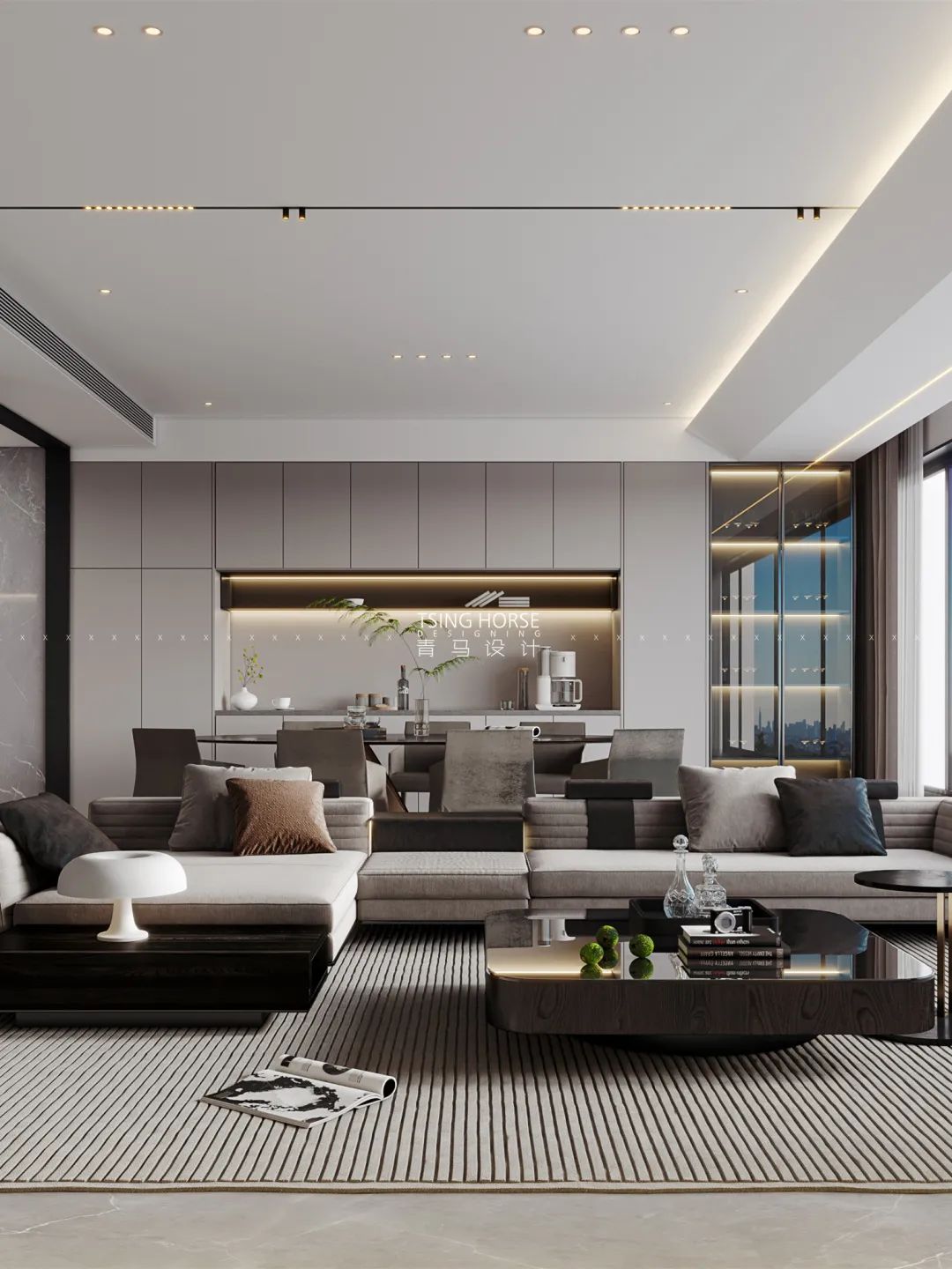 招商央玺现代轻奢别墅空间设计丨周昆设计团队-17