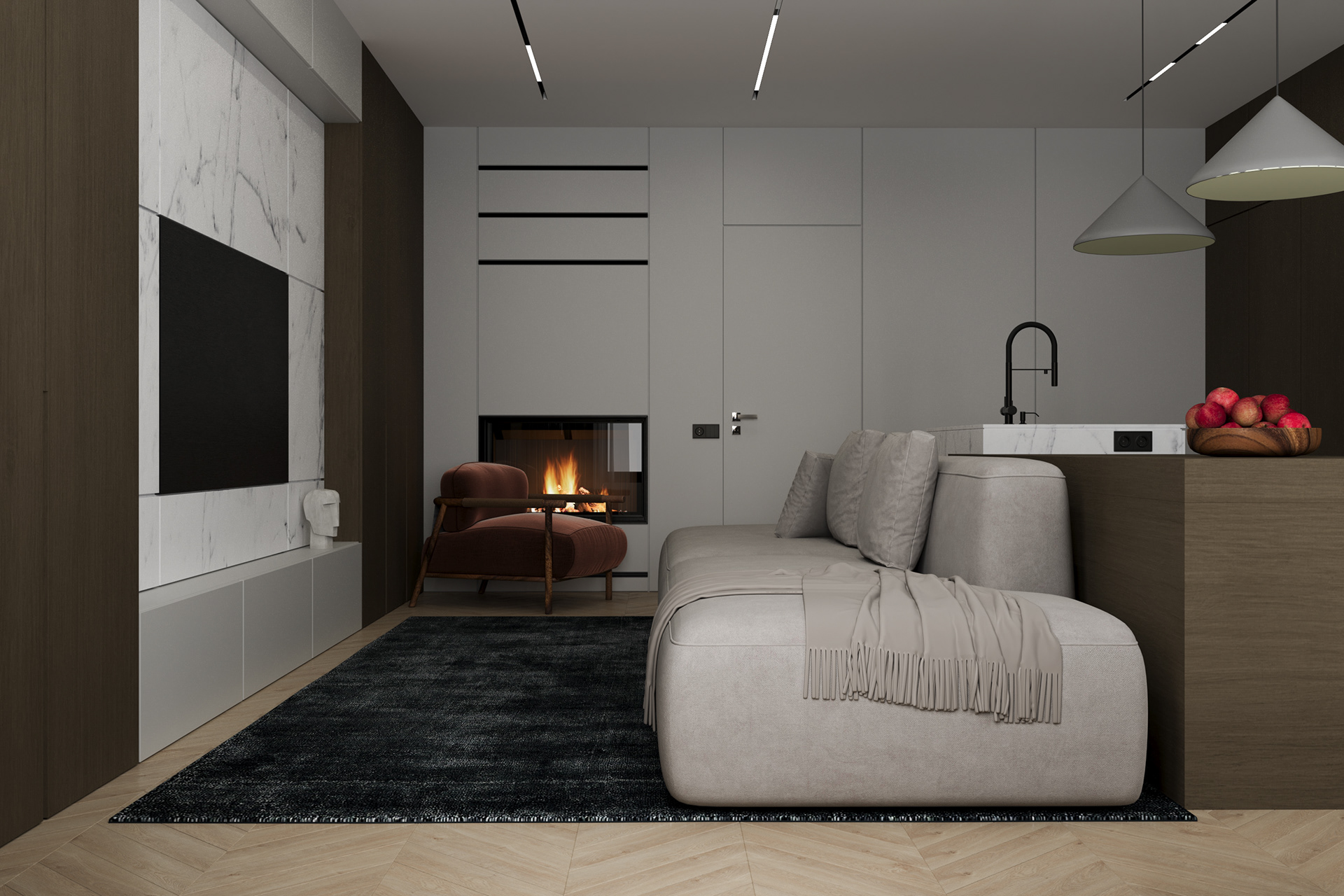 客厅餐厅（在一些房屋布局中，将客厅和餐厅打通成一个空间时的称呼） 丨Artavazd Samsonyan-8