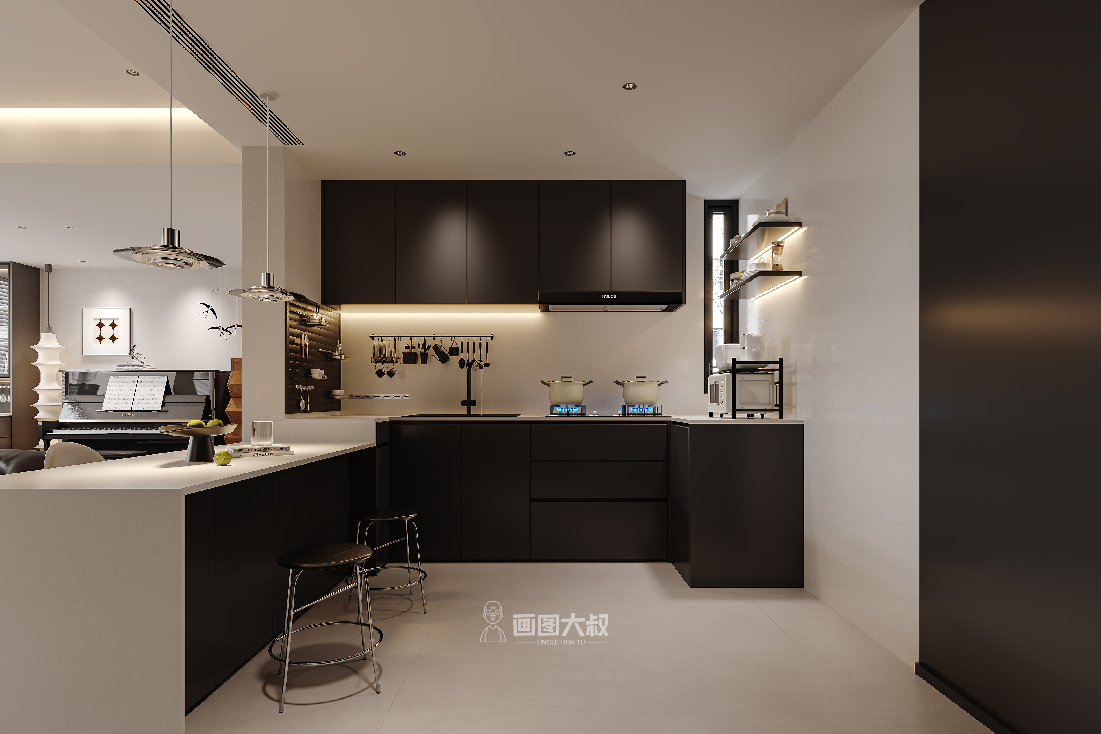 现代黑白灰表现-12