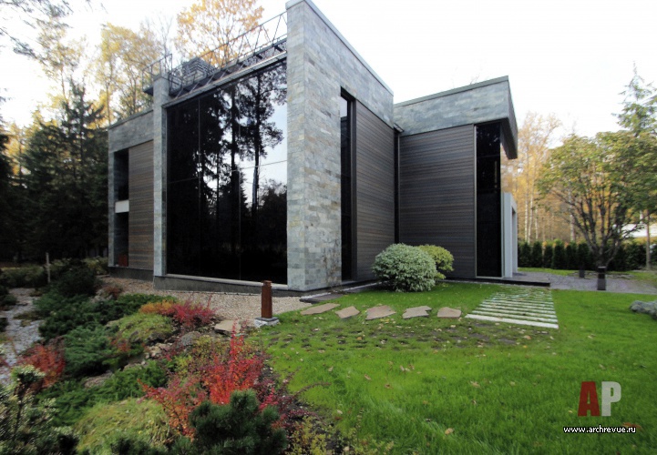 带现代简约建筑和旱溪的小地块景观设计丨俄罗斯莫斯科-18