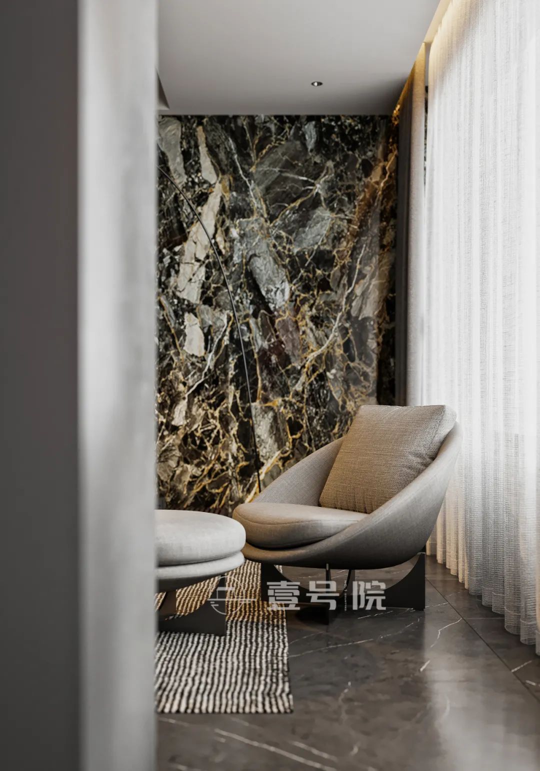 中梁·江督府高级黑家居设计丨壹号院空间-15