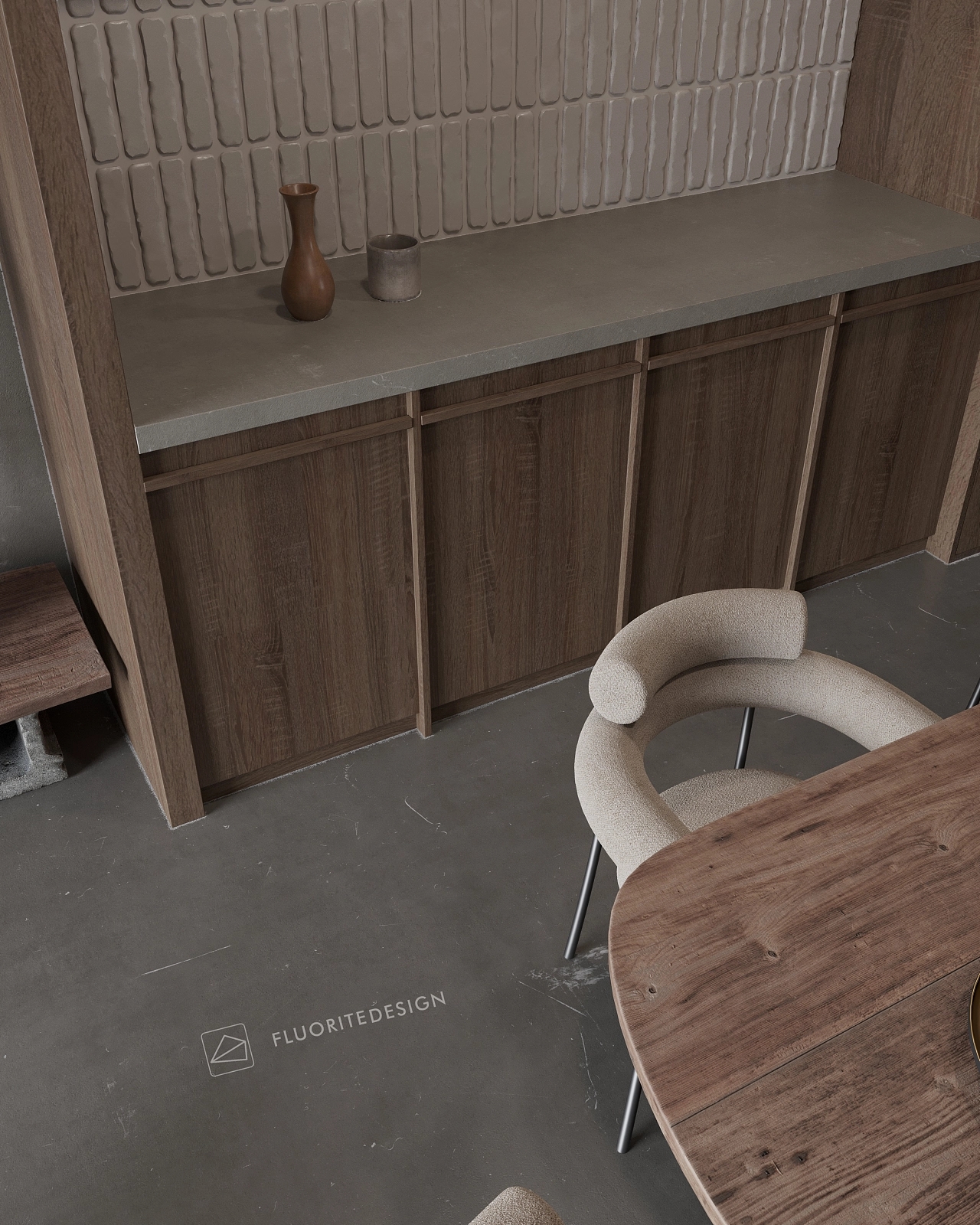 斑驳墙面的震撼美侘寂风设计案例丨FLUORITEDESIGN-10