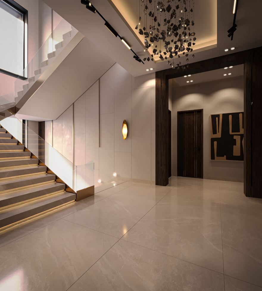 奢华别墅大堂及接待处丨Yasmin Samir-37