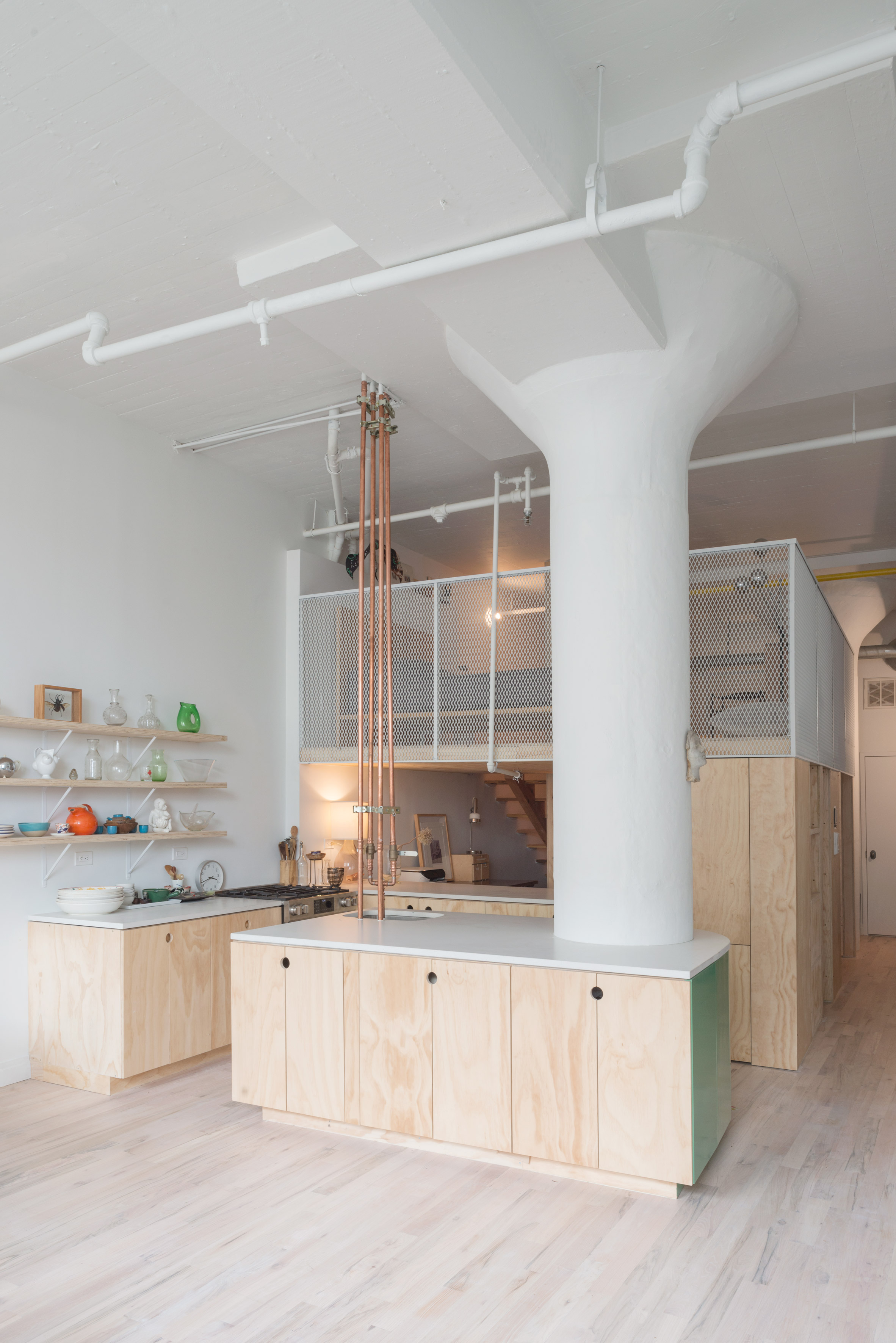 New Affiliates renovates Bed-Stuy Loft with plywood mezzanine-2