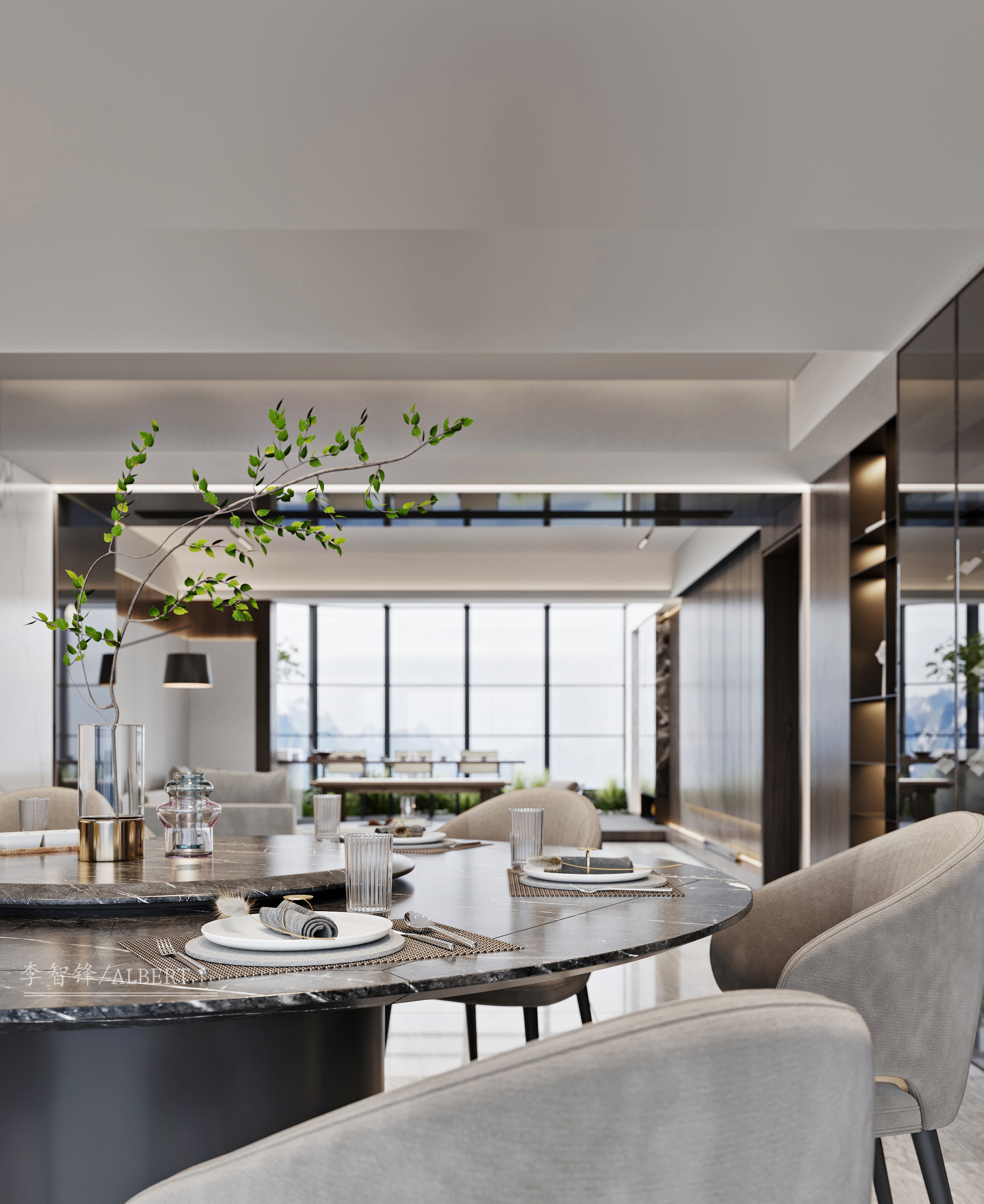 简约暗色调空间设计-10