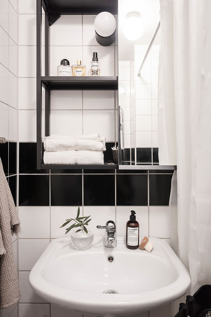 哥德堡 51 平米时尚公寓 | 灰墙砖厨、复古走廊,小空间大创意-32