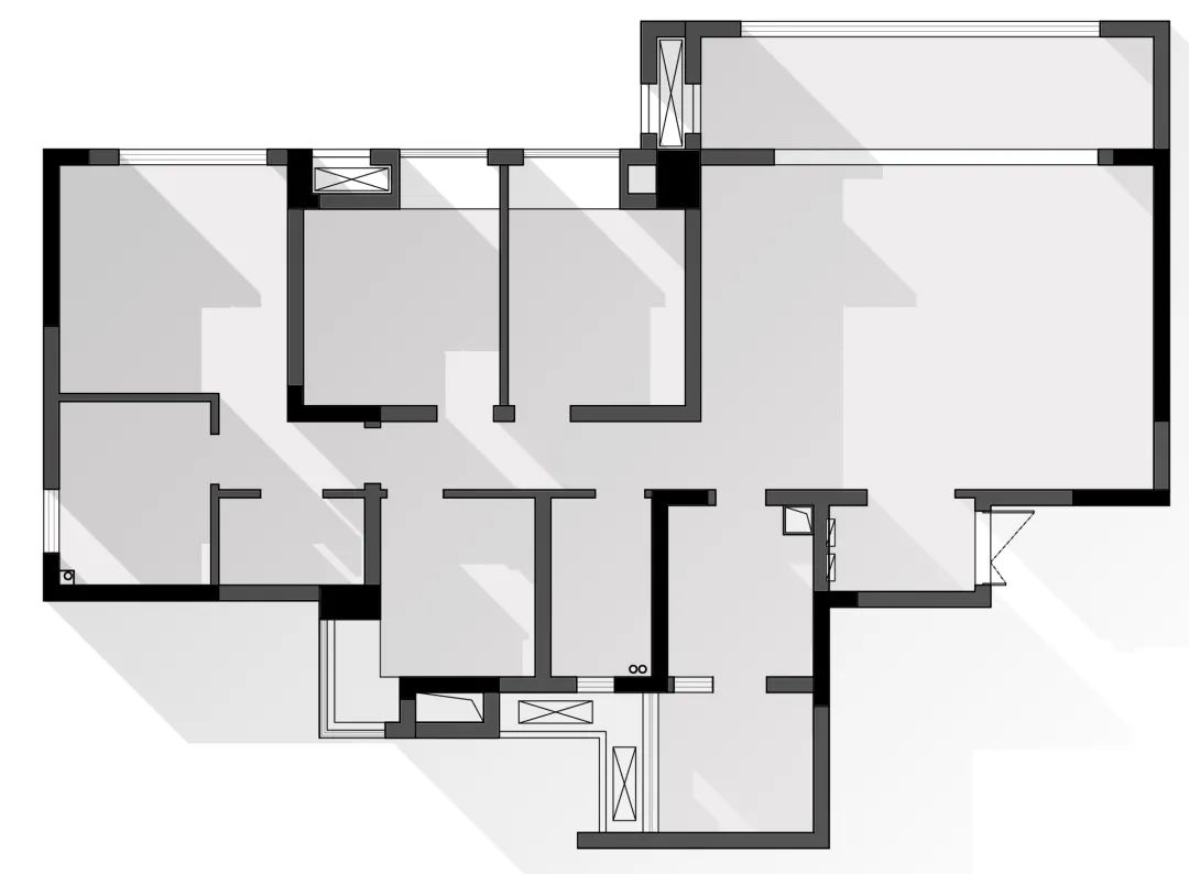 轻侘寂美学 · 重庆公园大道140平米三室一厅设计案例丨中国重庆丨空一筑造-8