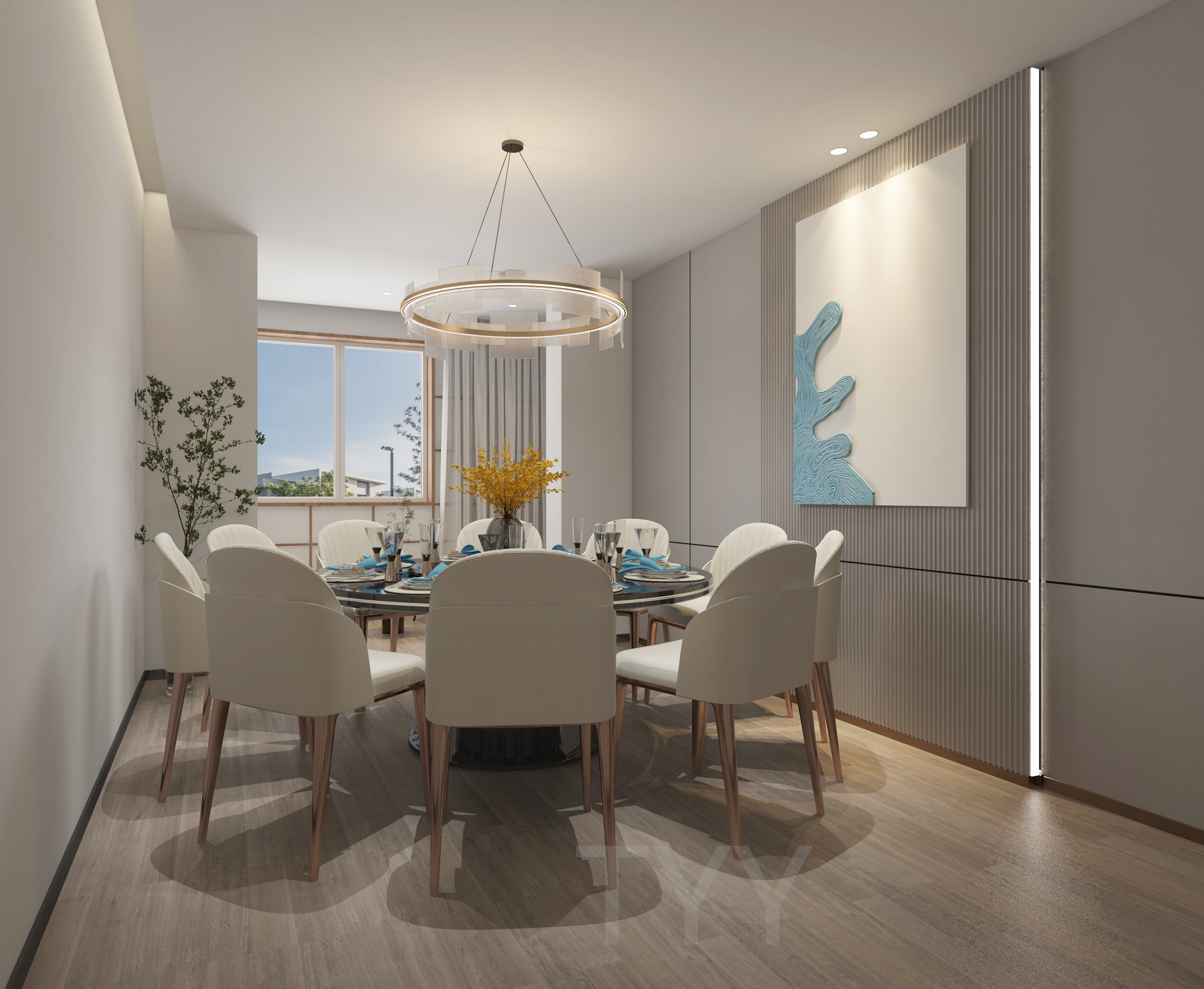 新派酒店茶室客房餐饮一体设计-6