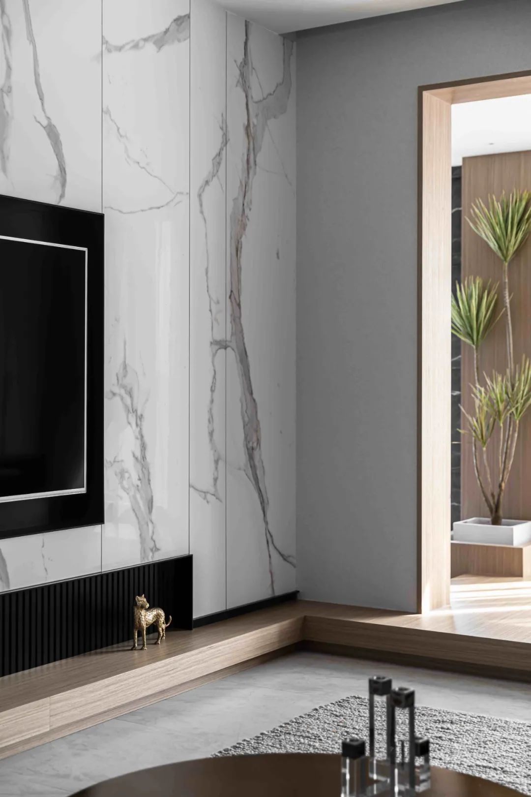 大理石+原木，80后业主的现代风四居室 | 花漾美作-52