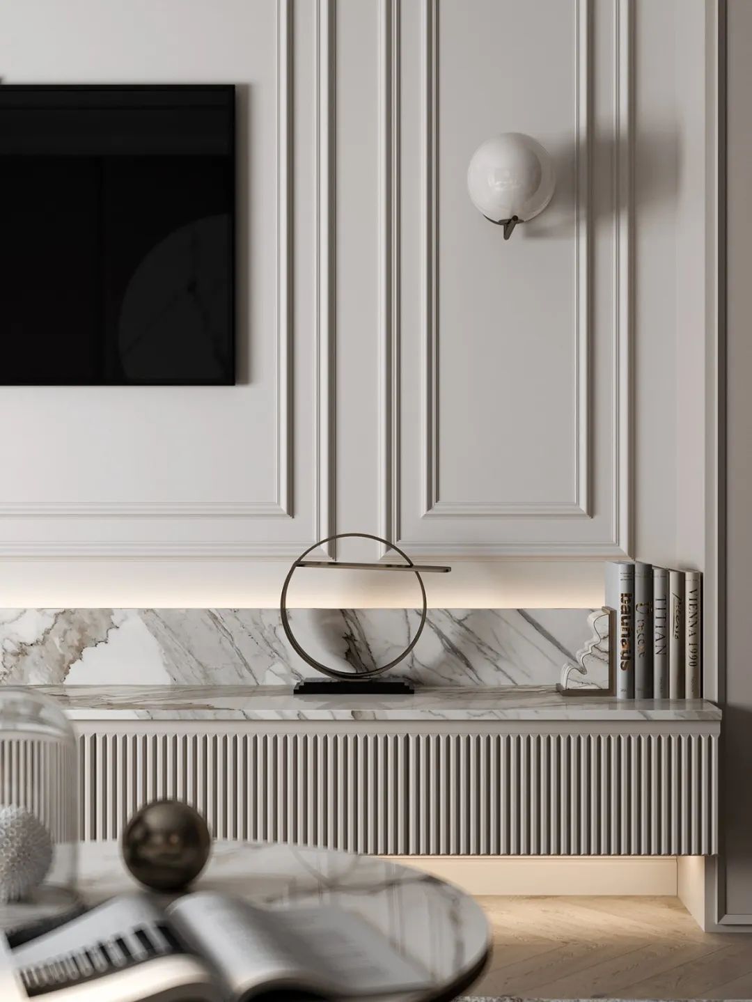 奶油色调黄铜细节,打造 120㎡精致高雅空间丨MARTA SHPACHENKO-15