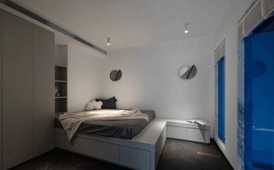 清羽设计丨平层丨粉色楼梯紫色墙壁酷炫星球-56