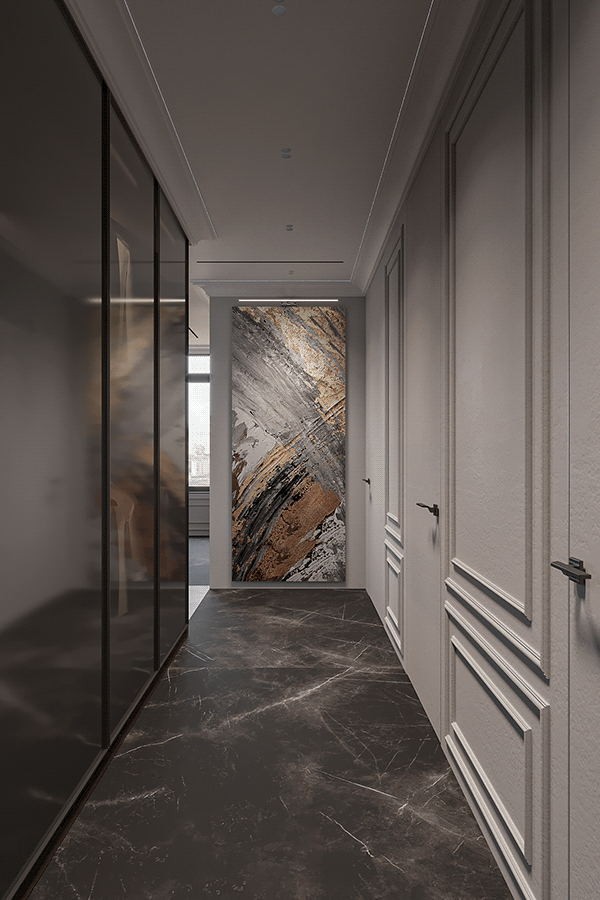 106㎡高级灰色系简约风公寓设计-9