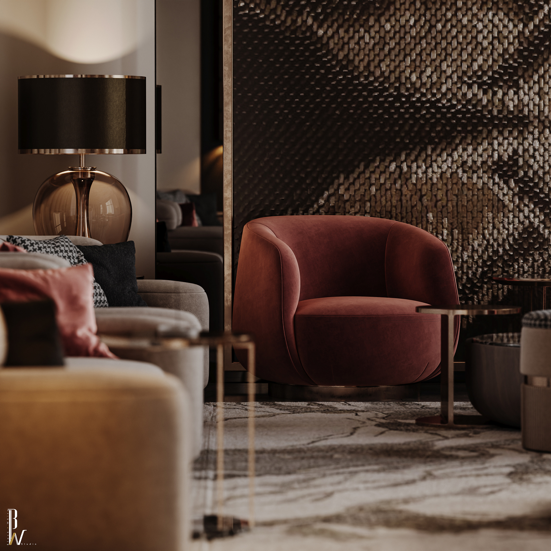 Lu·ury Women’s Majlis（奢华女性会客厅）丨沙特阿拉伯丨Black N White studio-10