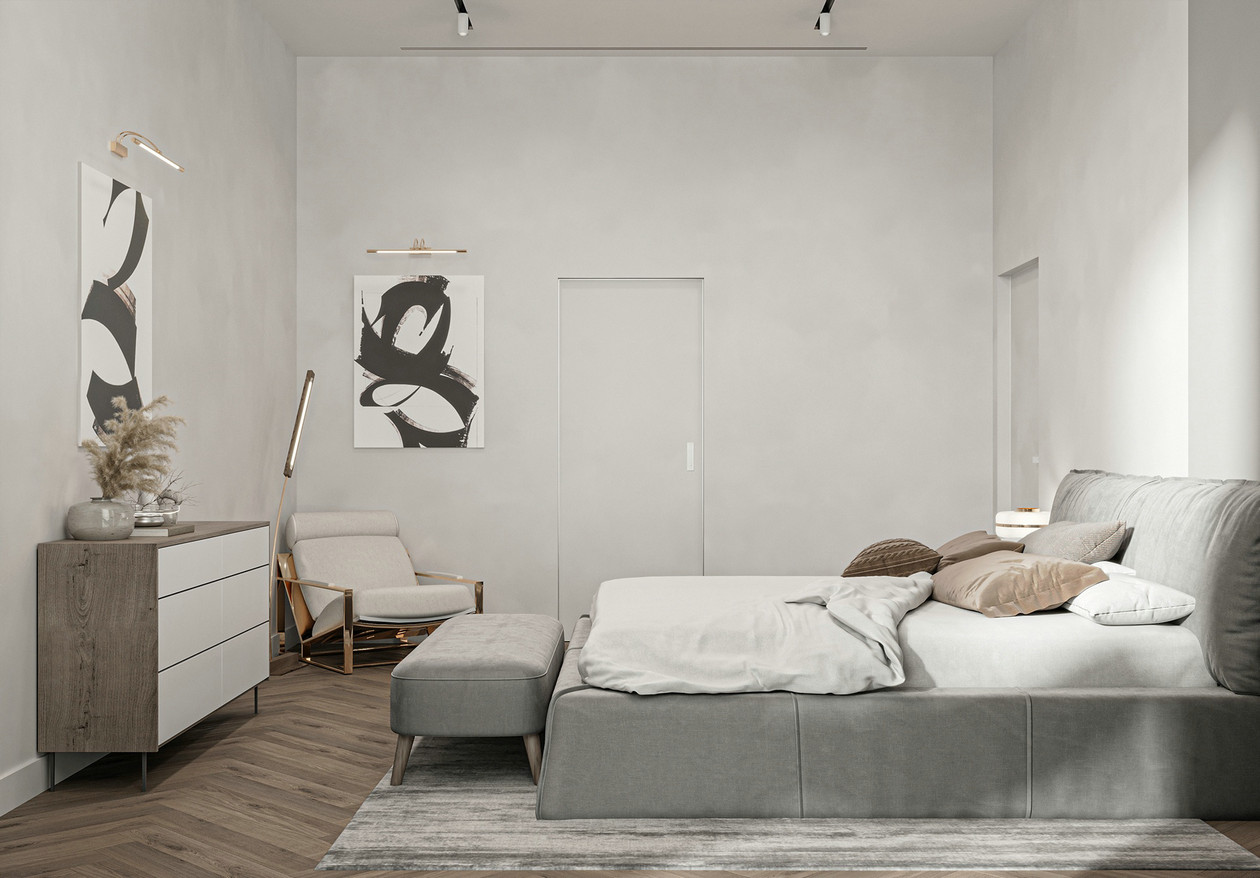 105㎡高级灰色系公寓设计-12