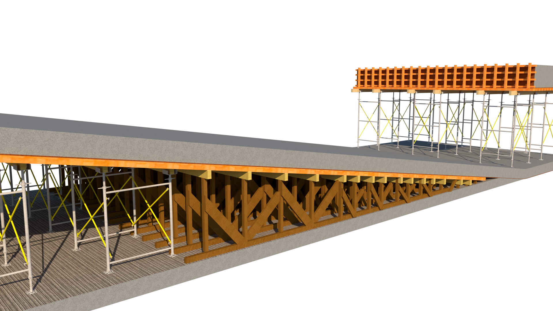 Falsework Acrow V-shore Frame and LVL Main & secondary-19