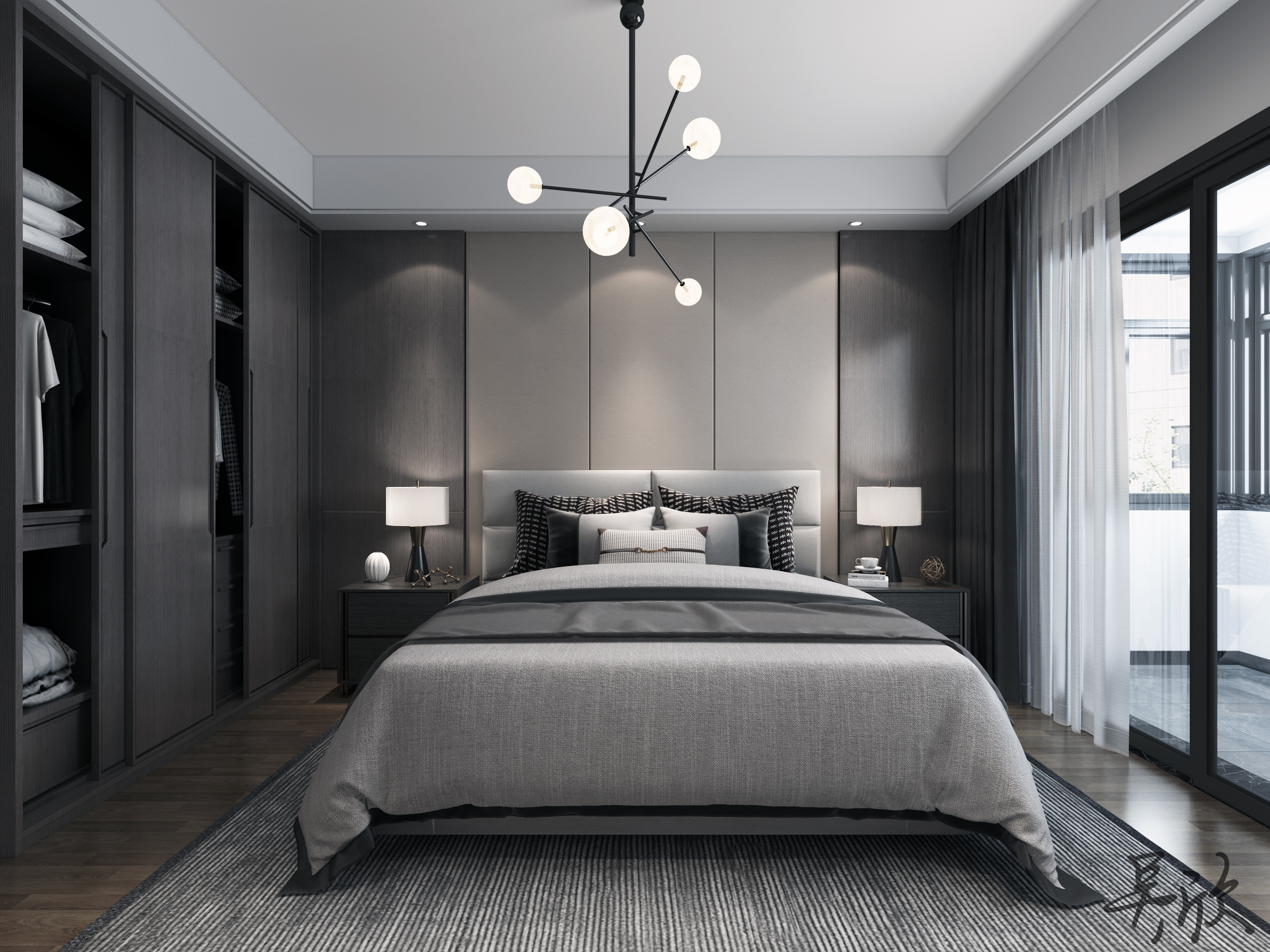 现代黑白灰家居设计-11