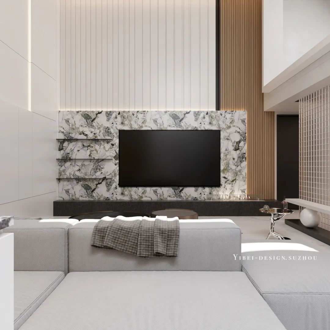 黑白奢石,打造现代都市家居之美丨中国苏州丨YIBEI DESIGN-8