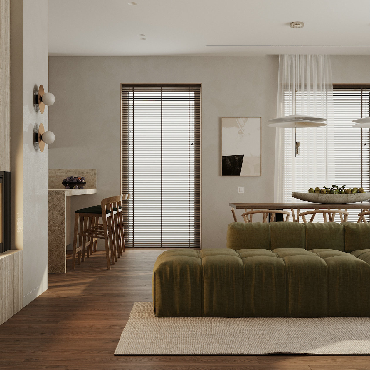 原木+绿色打造舒适清新居住空间-4