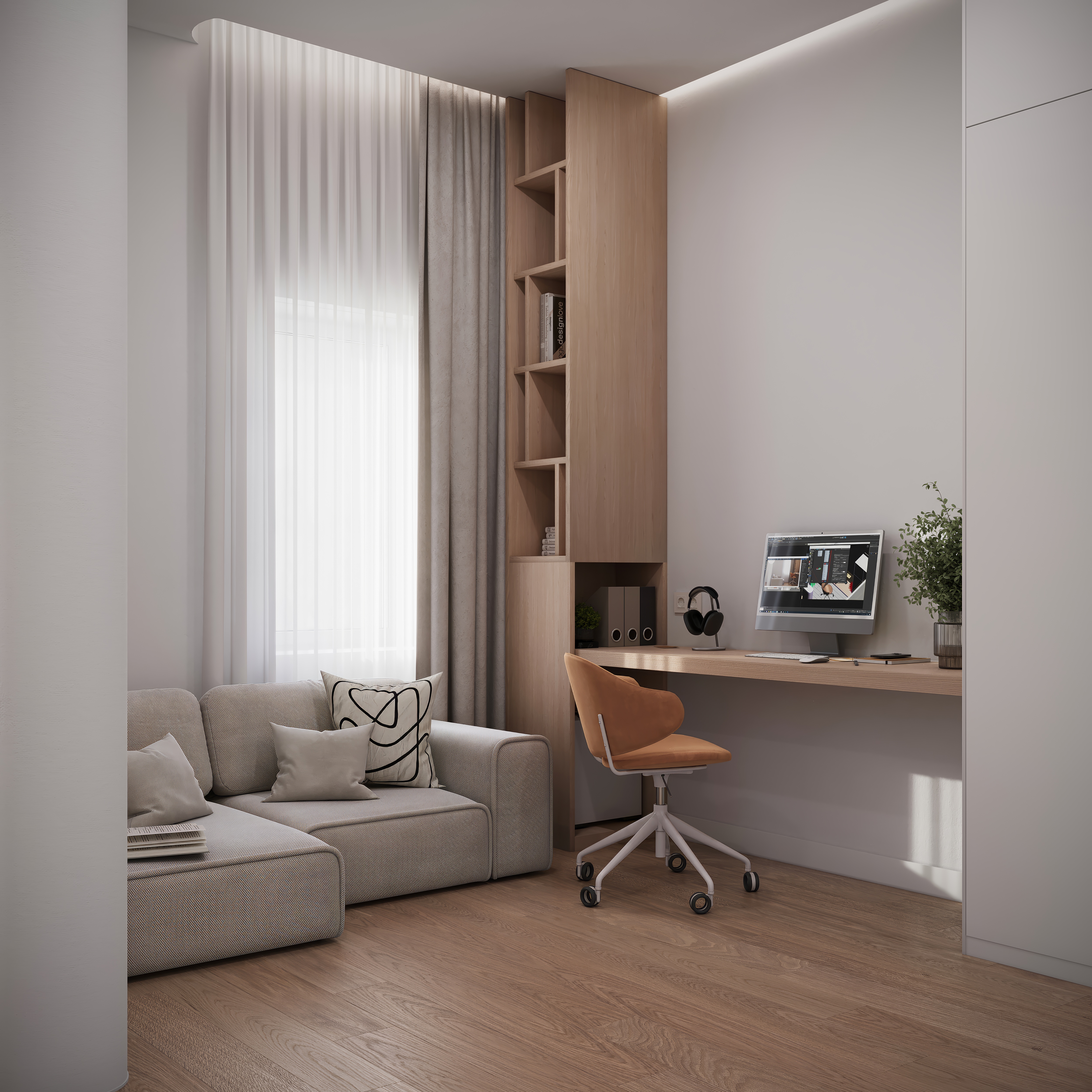 BEIGE&ORANGE 青少年美学房间丨Veronika Berezhnaya-9