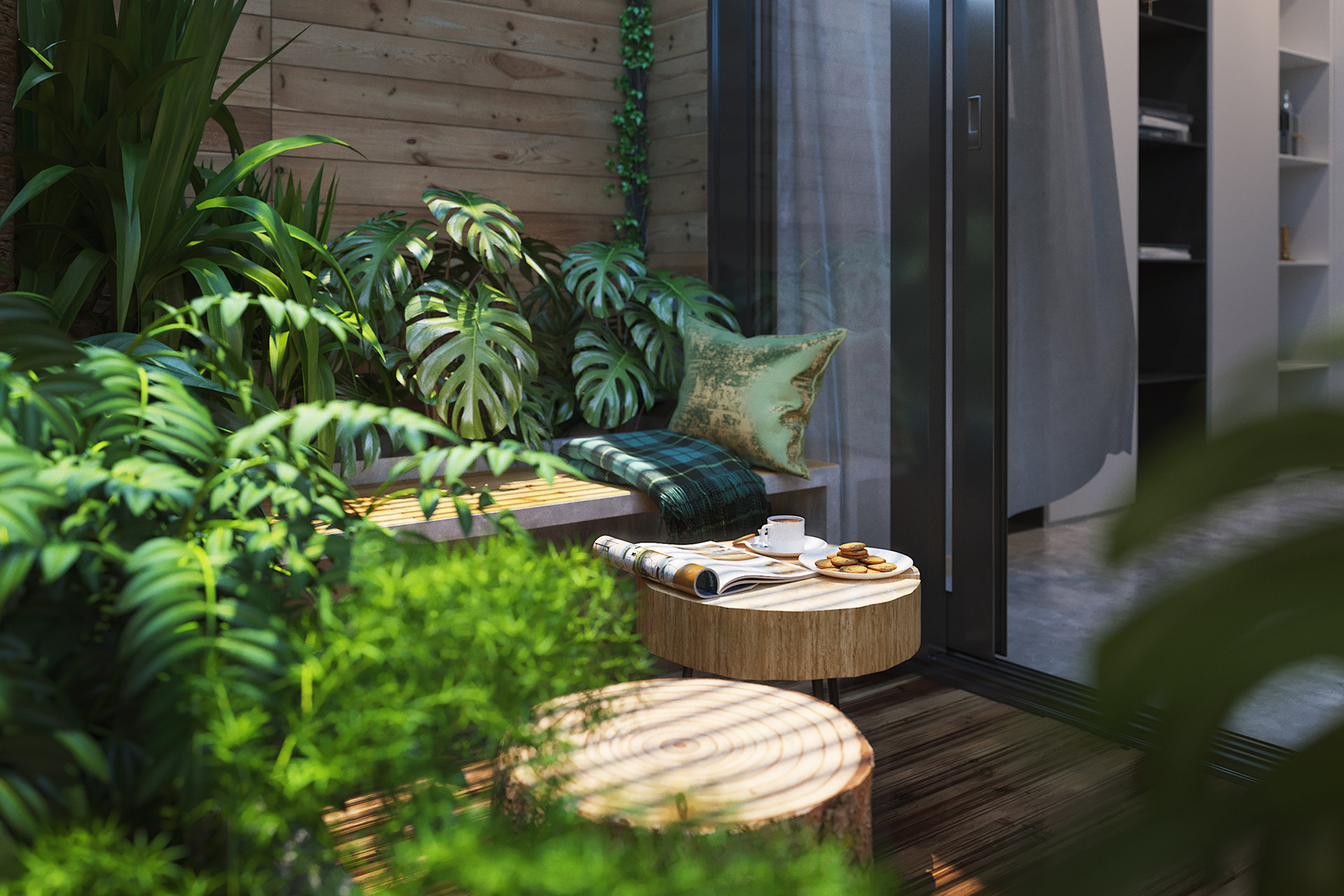 原木与植物的完美结合，打造自然派家居空间-9