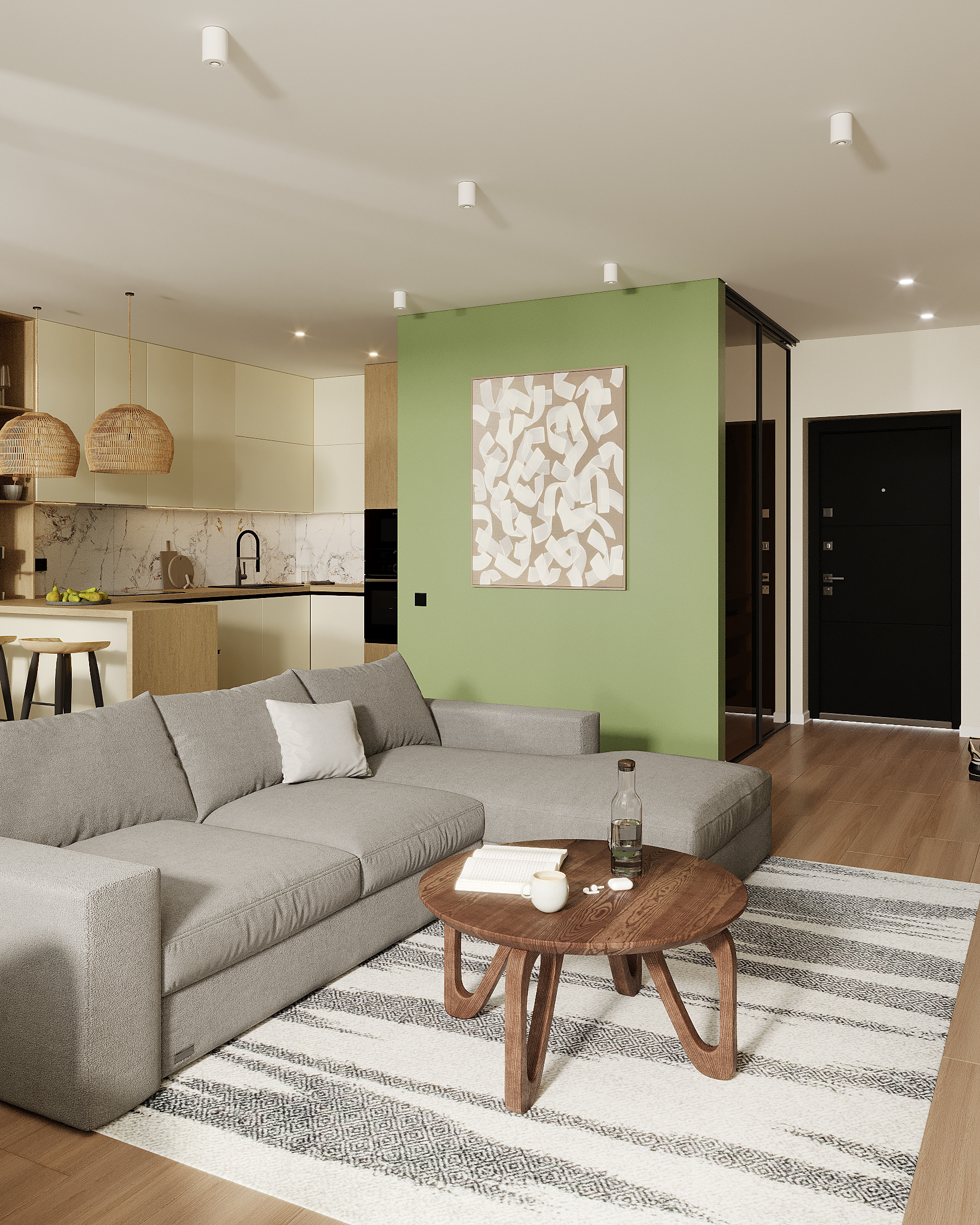 Kitchen-living room I Warm Contemporary-15