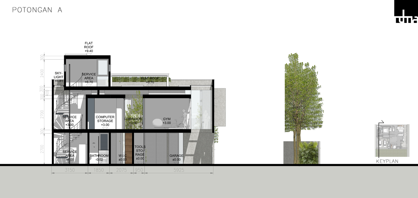 私密而明亮 | 印尼 Cube House 的现代设计-17