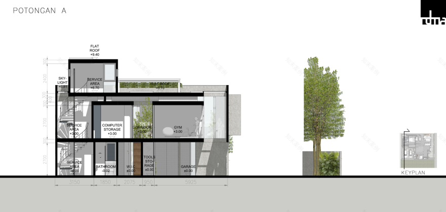 私密而明亮 | 印尼 Cube House 的现代设计-17