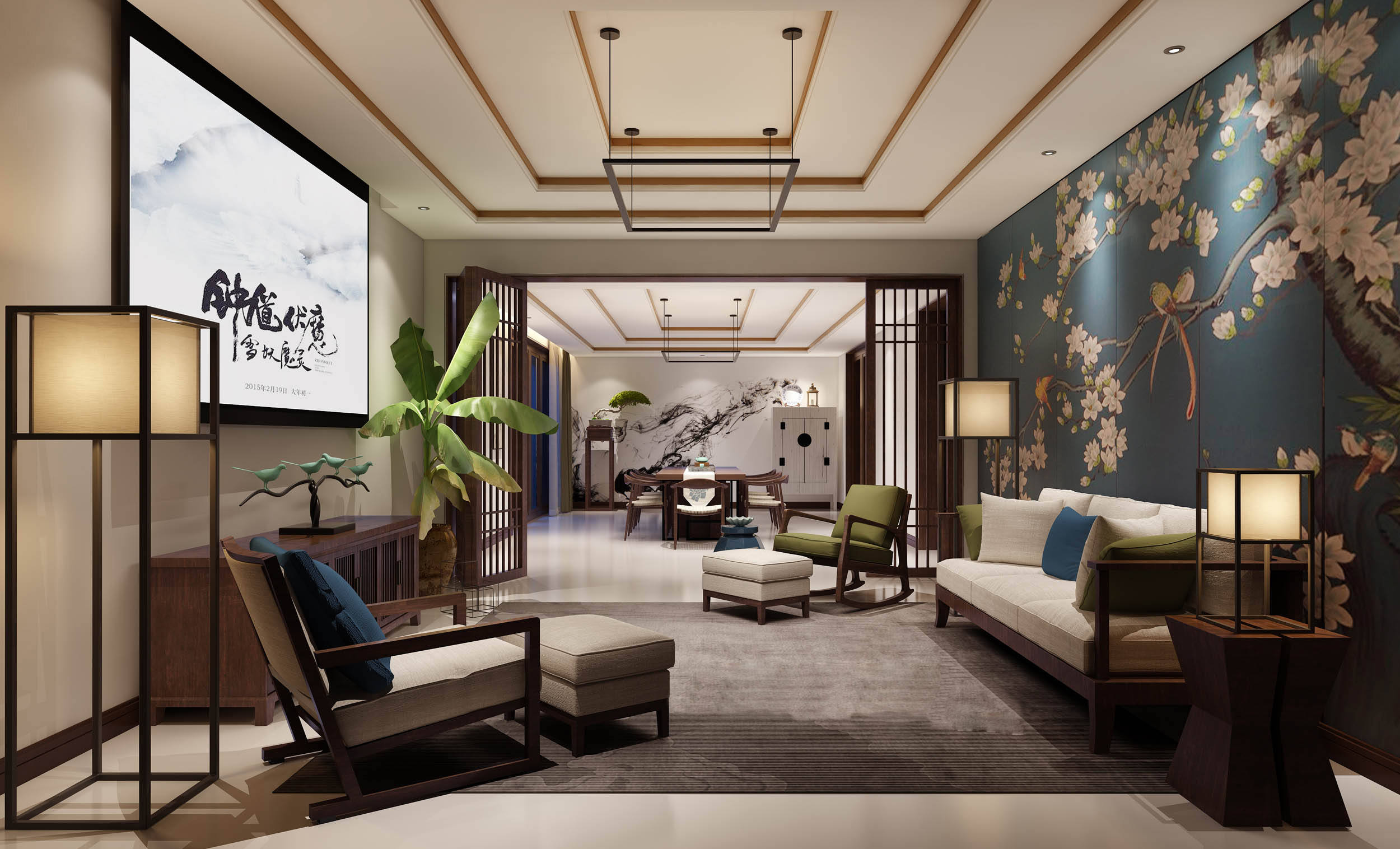 新中式 中式古典 奢华家装别墅样板房-16-15