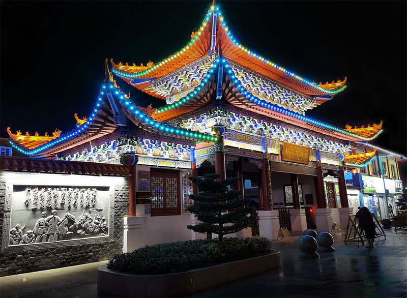 江西抚州东乡区街心花园街道夜景照明工程丨中国抚州-1